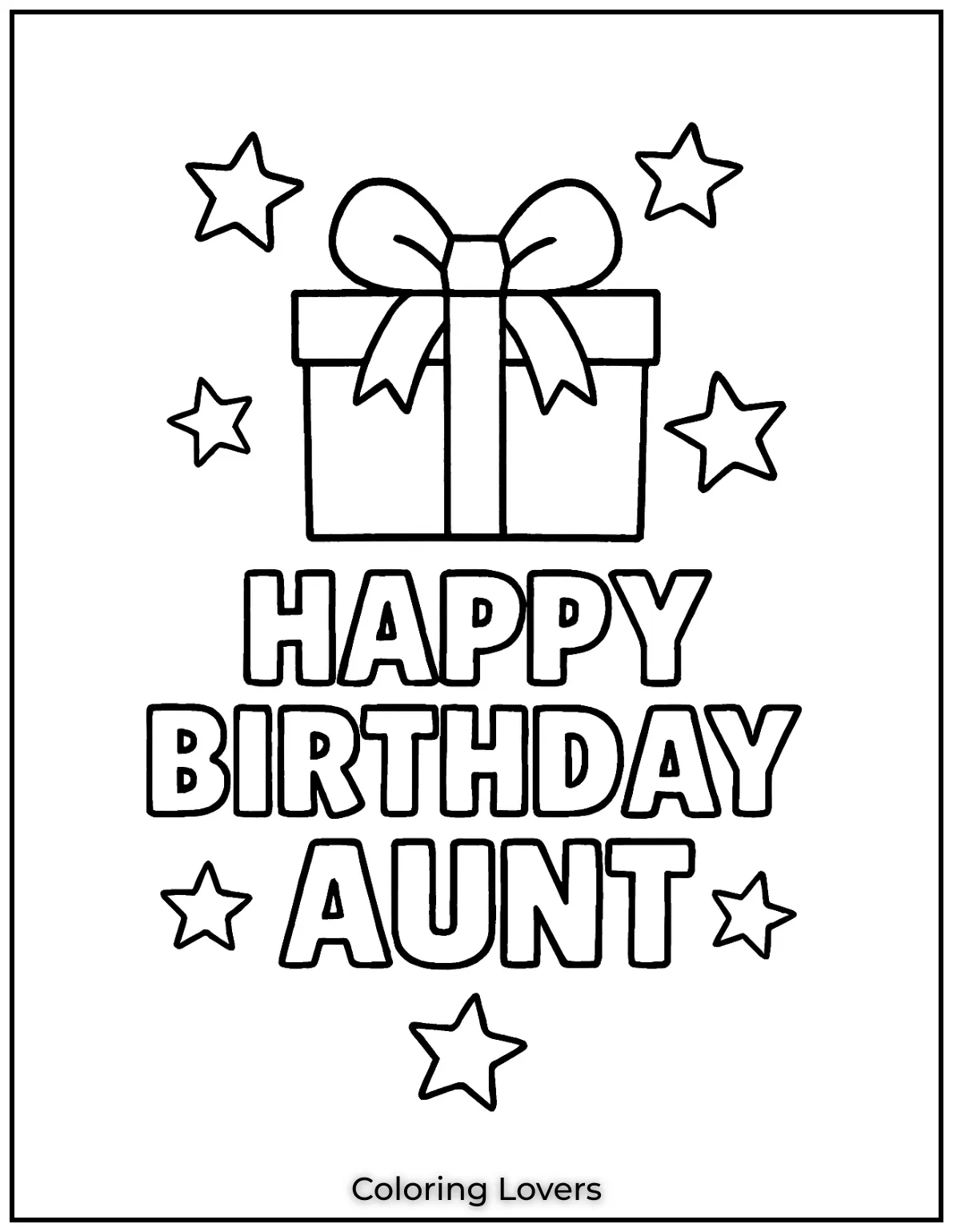 A birthday present and stars to brighten your aunts special day