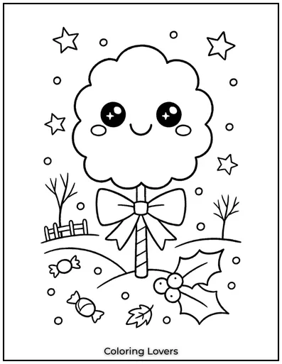 A fluffy cotton candy with big sparkling eyes.