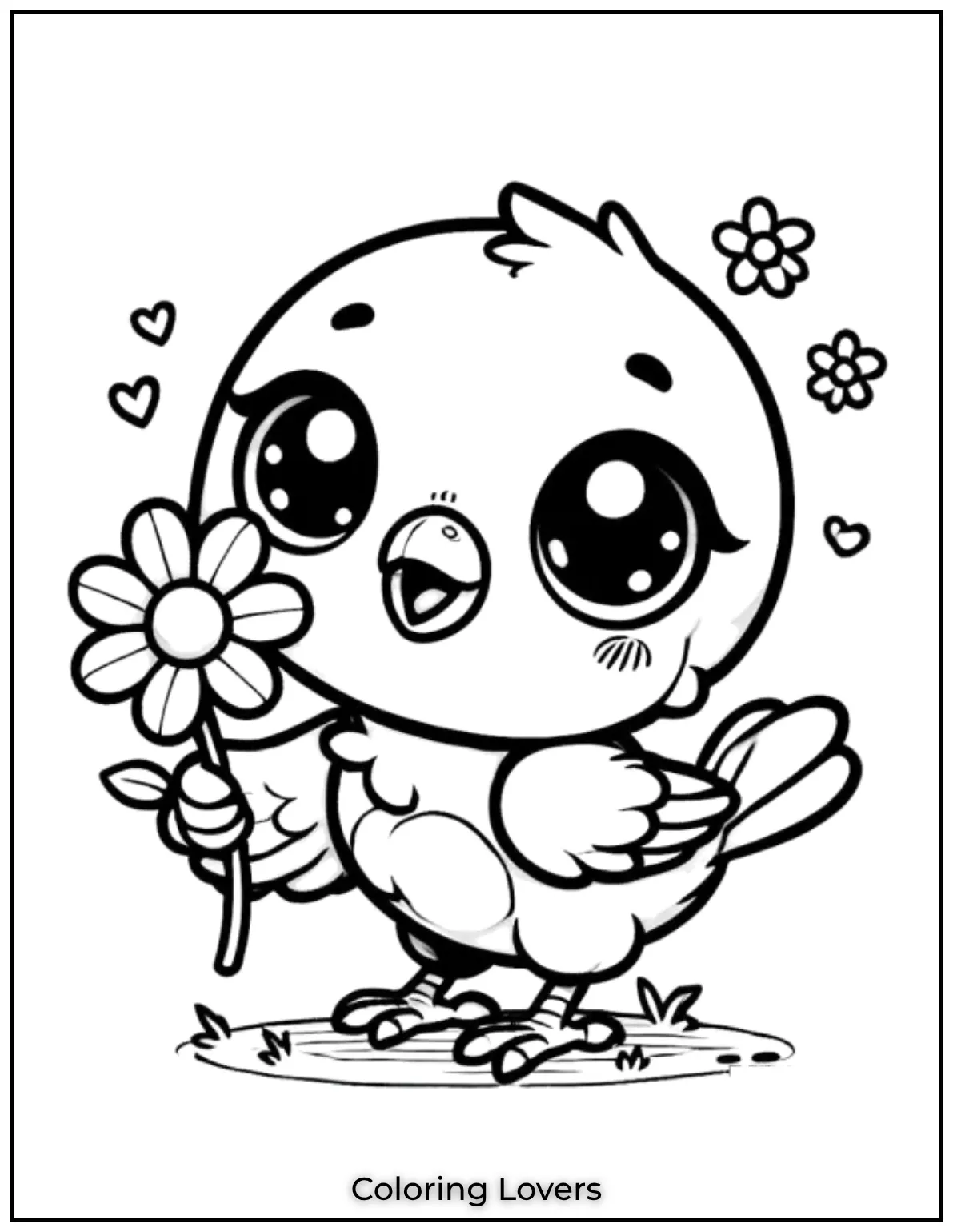 A happy little bird flaps its wings while carrying a lovely flower