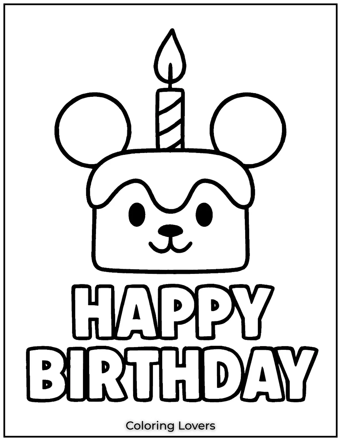 A playful mouse themed cake with a candle perfect for a birthday party