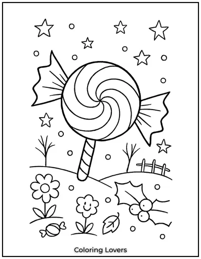 A swirly wrapped peppermint candy waiting for a burst of color!