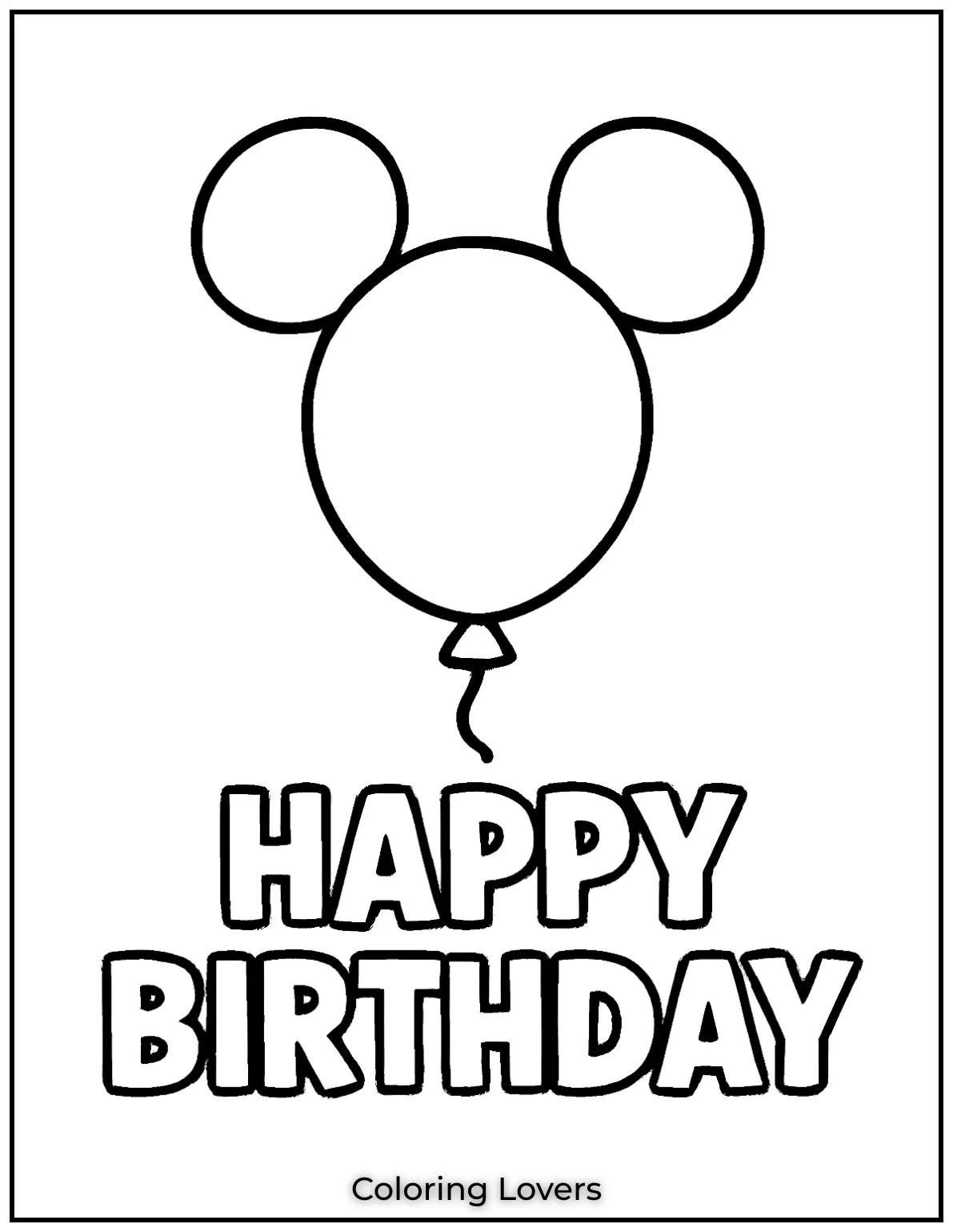 Birthday balloon in mouse ears ready to brighten up anyones day