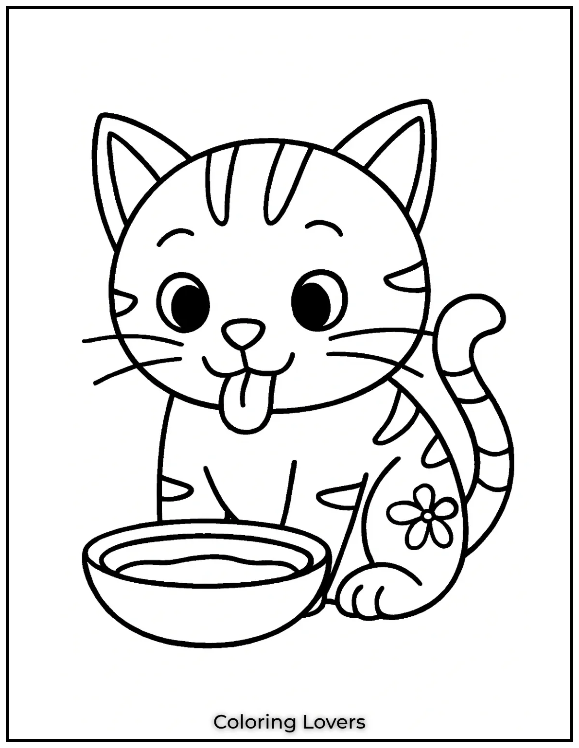 Fun and Free Cat Coloring Pages for Kids and Adults 57 Cat Drinking Milk