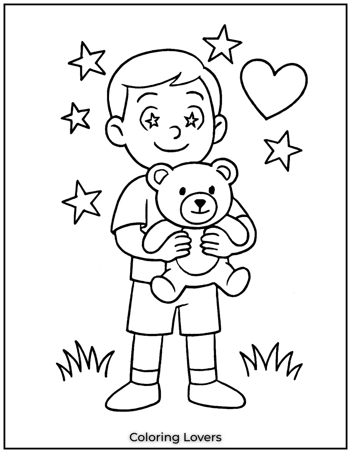 Mother’s Day Coloring Pages Kids Love Coloring 30 He offers his teddy bear with stars in his eyes and love in his hands. A cozy pick for your Mothers Day coloring pages 2