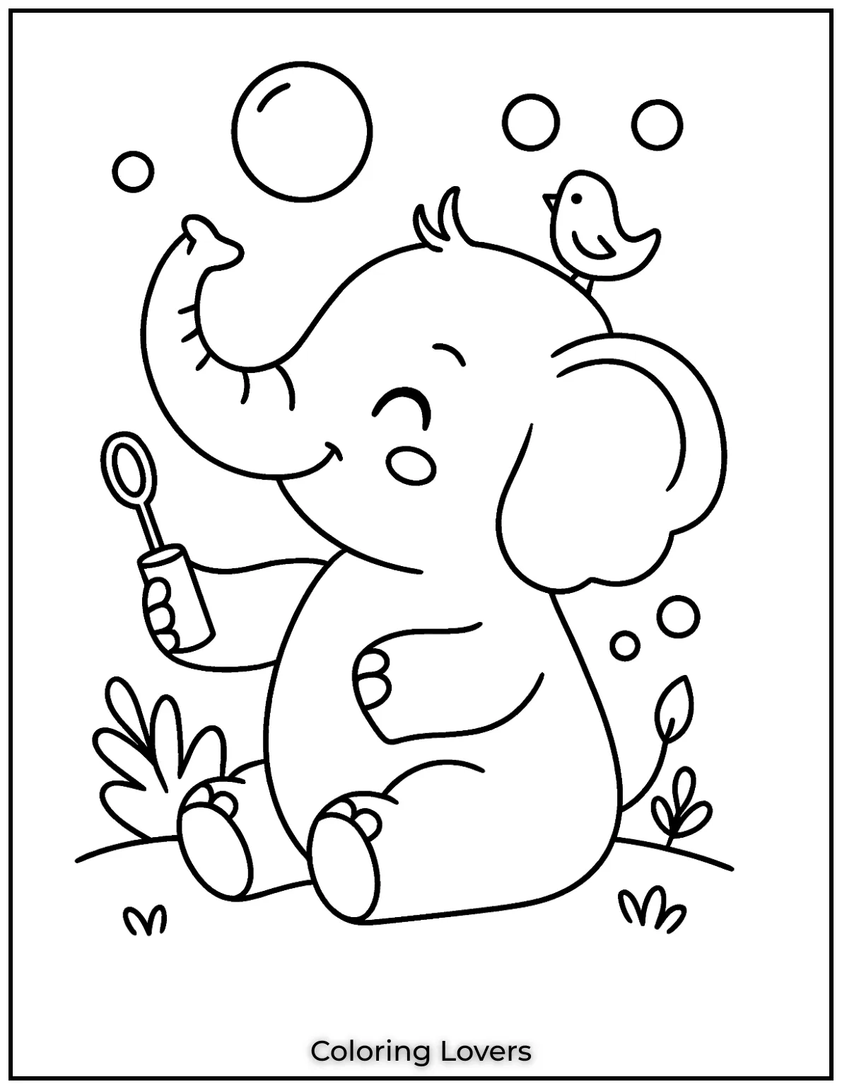 Here, the elephant is having fun blowing bubbles into the air.