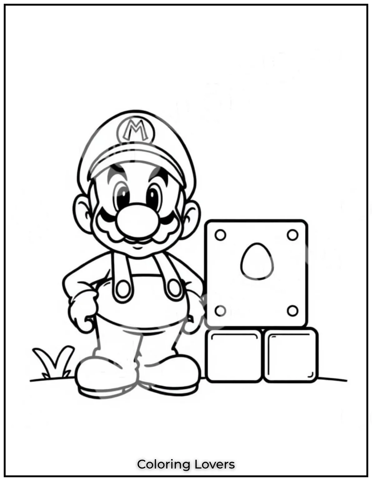 Mario with his classic mustache and a mystery block