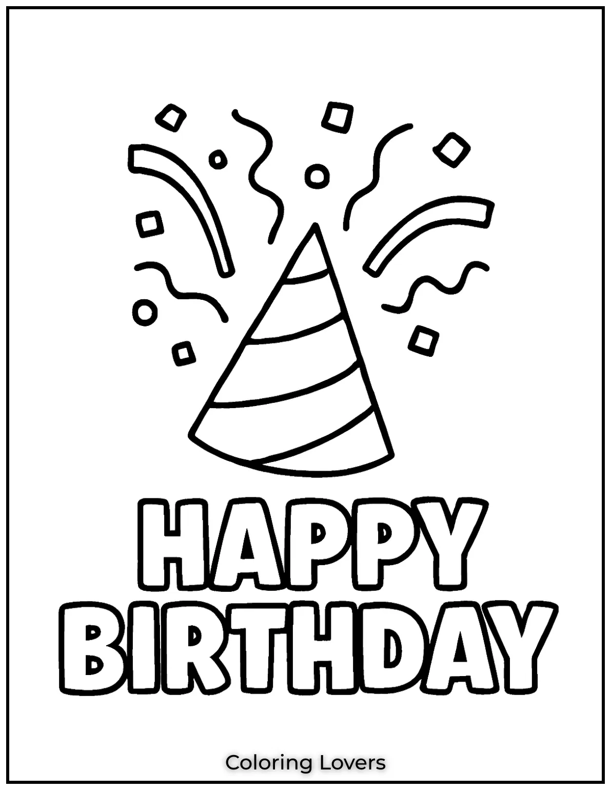 One funny birthday hat with confetti flying out of it ready to make your celebration pop