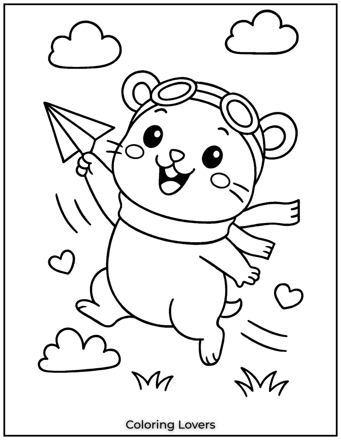 Our hamster adventurer is ready for flight with his paper airplane and pilot goggles. It was such a joy creating his adventurous spirit. 🙂 1