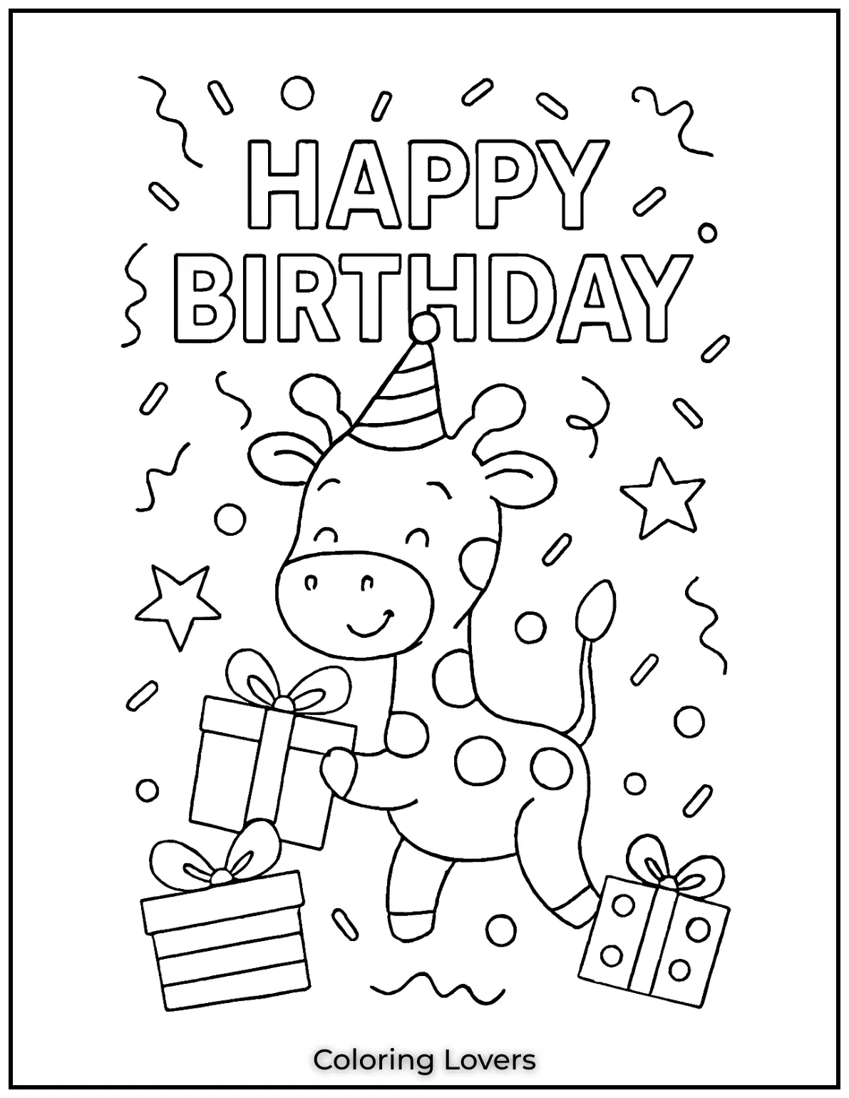 Presents are given out in this big birthday party with a giraffe