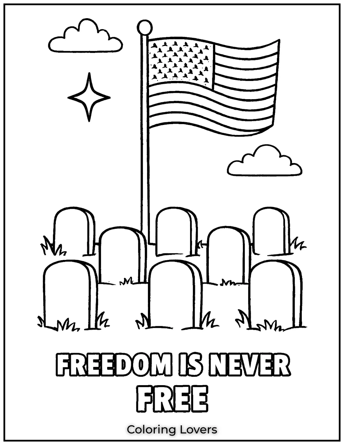 The flag waves gently above neat rows of headstones. A peaceful way to reflect and remember