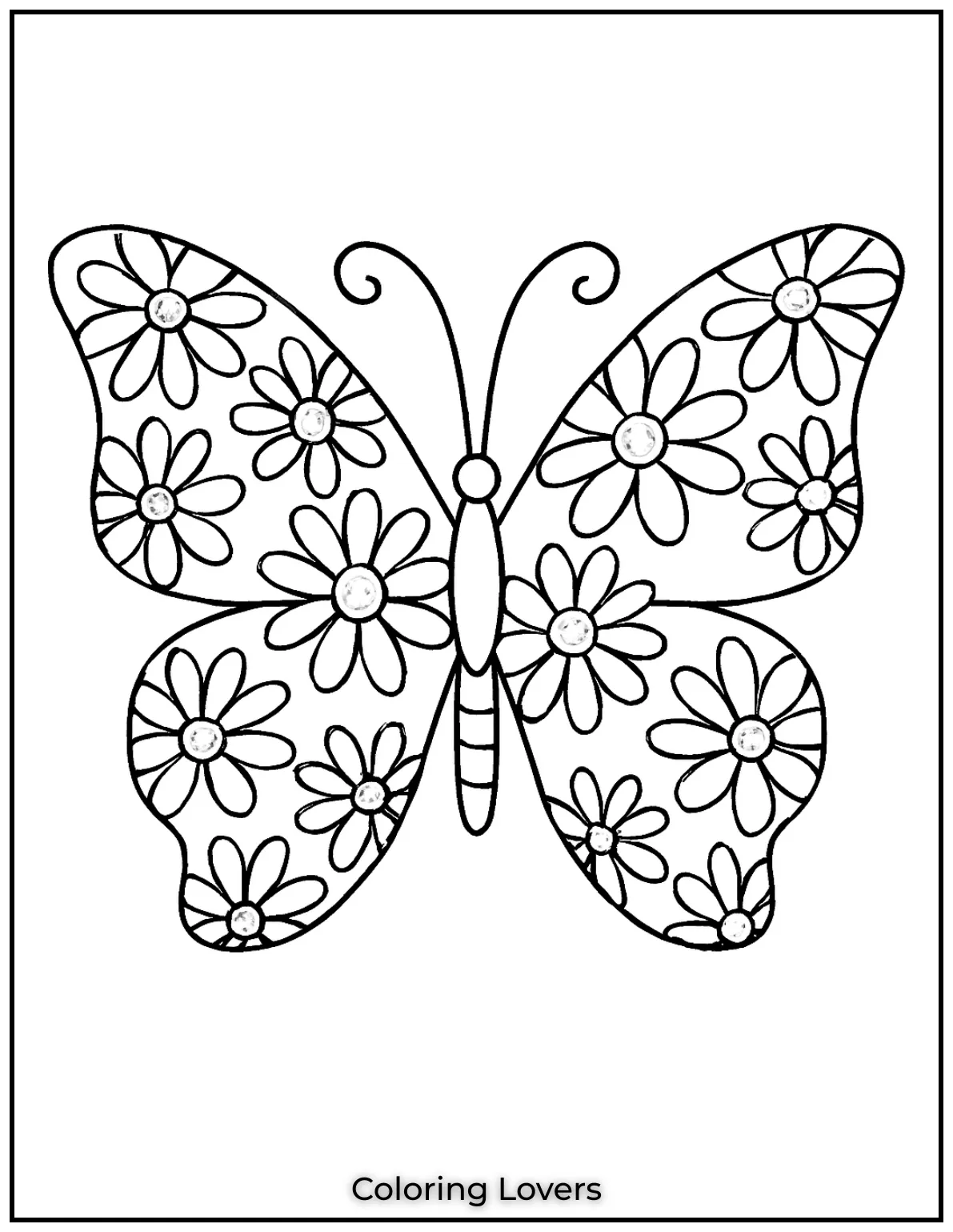 This butterfly covered in daisy patterns is perfect for girls who love delicate and beautiful designs.