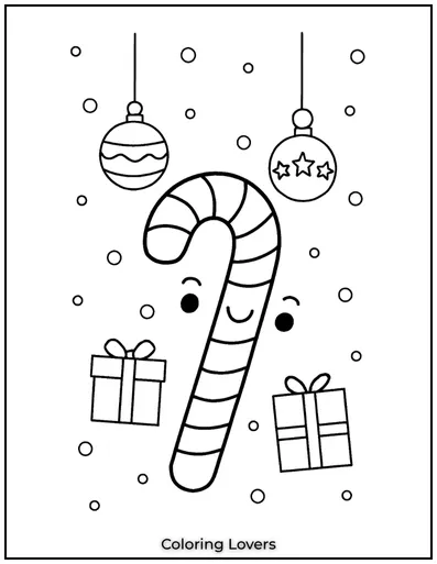 This cute candy cane is full of personality with its big smile. 