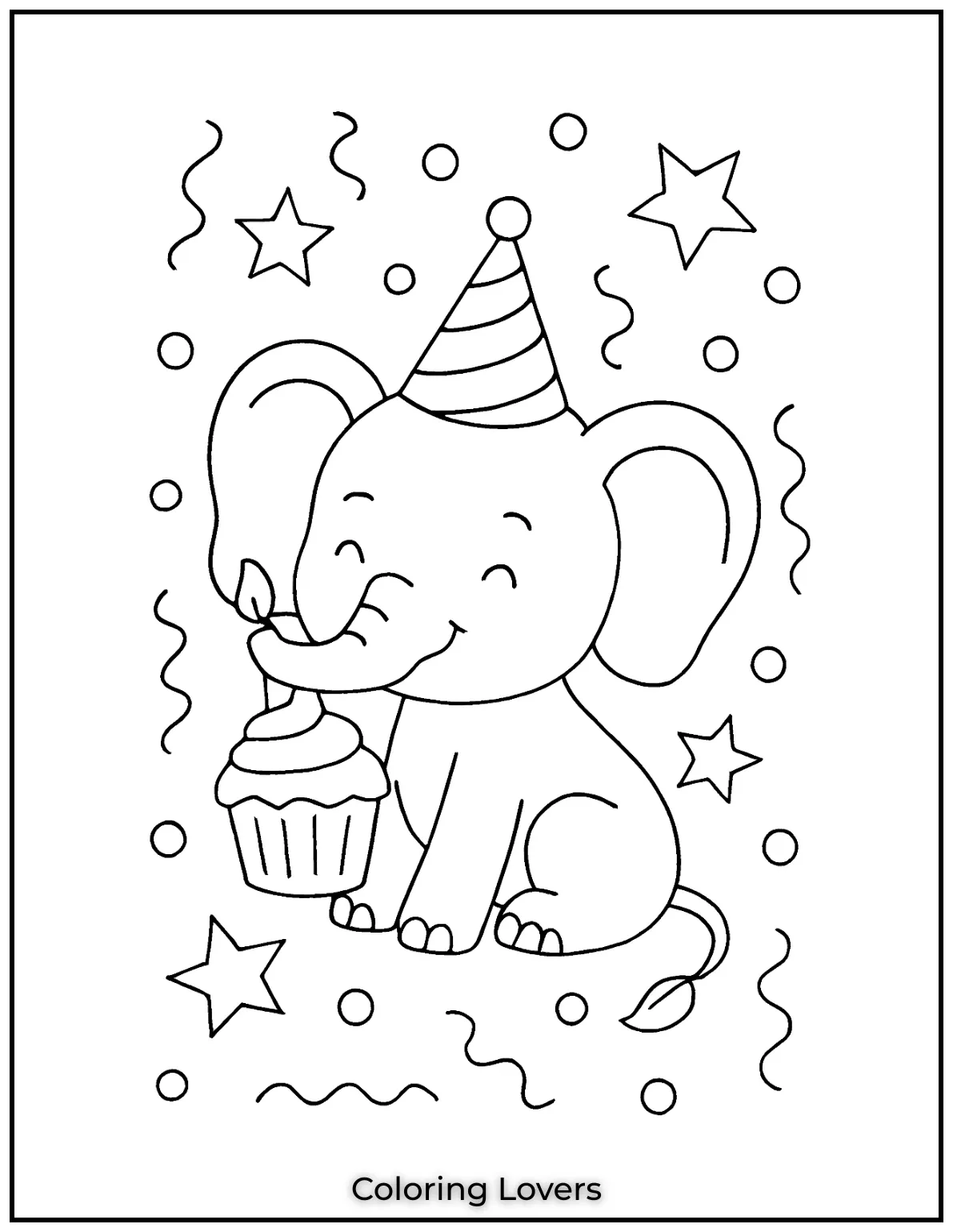 This cute elephant and cupcake will make any birthday special