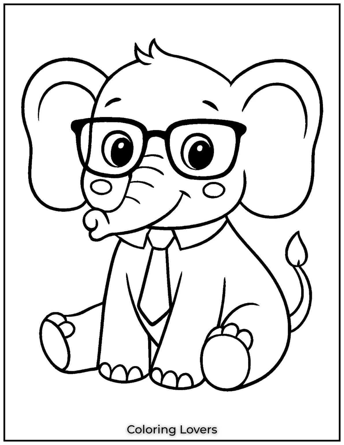 This cute elephant with glasses and a tie is sure to bring a smile