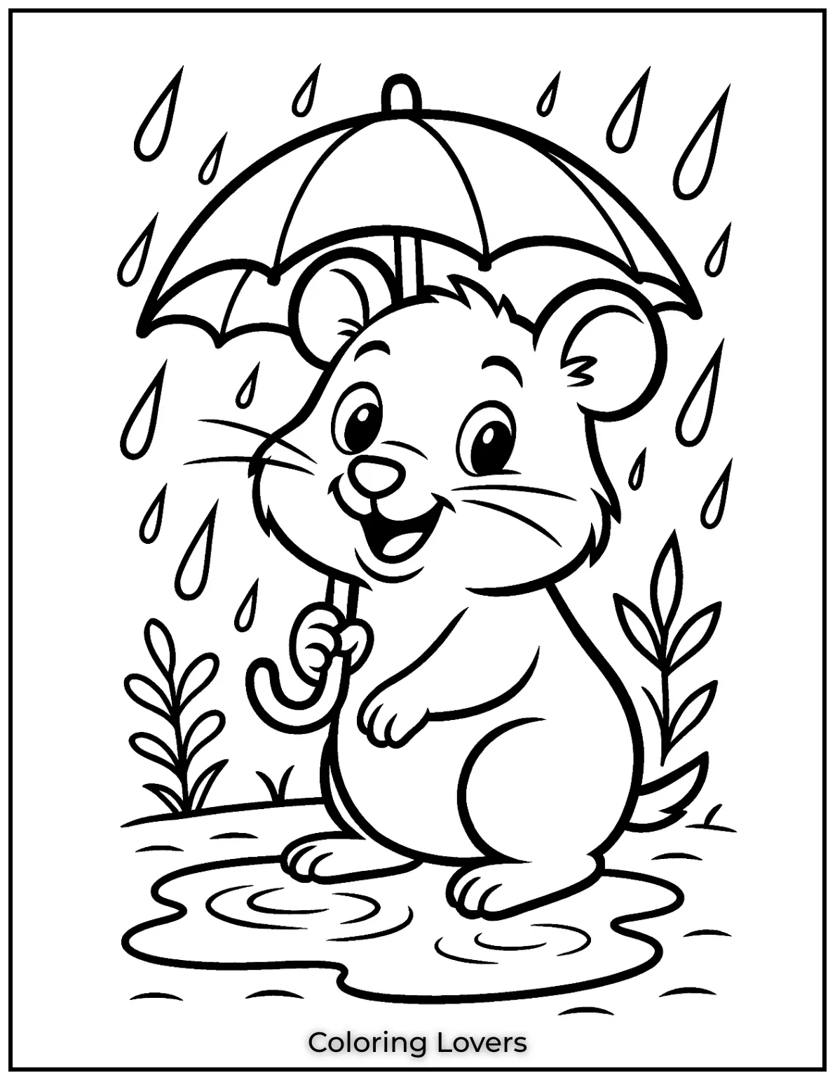 This hamster is ready for the rain with his cute umbrella