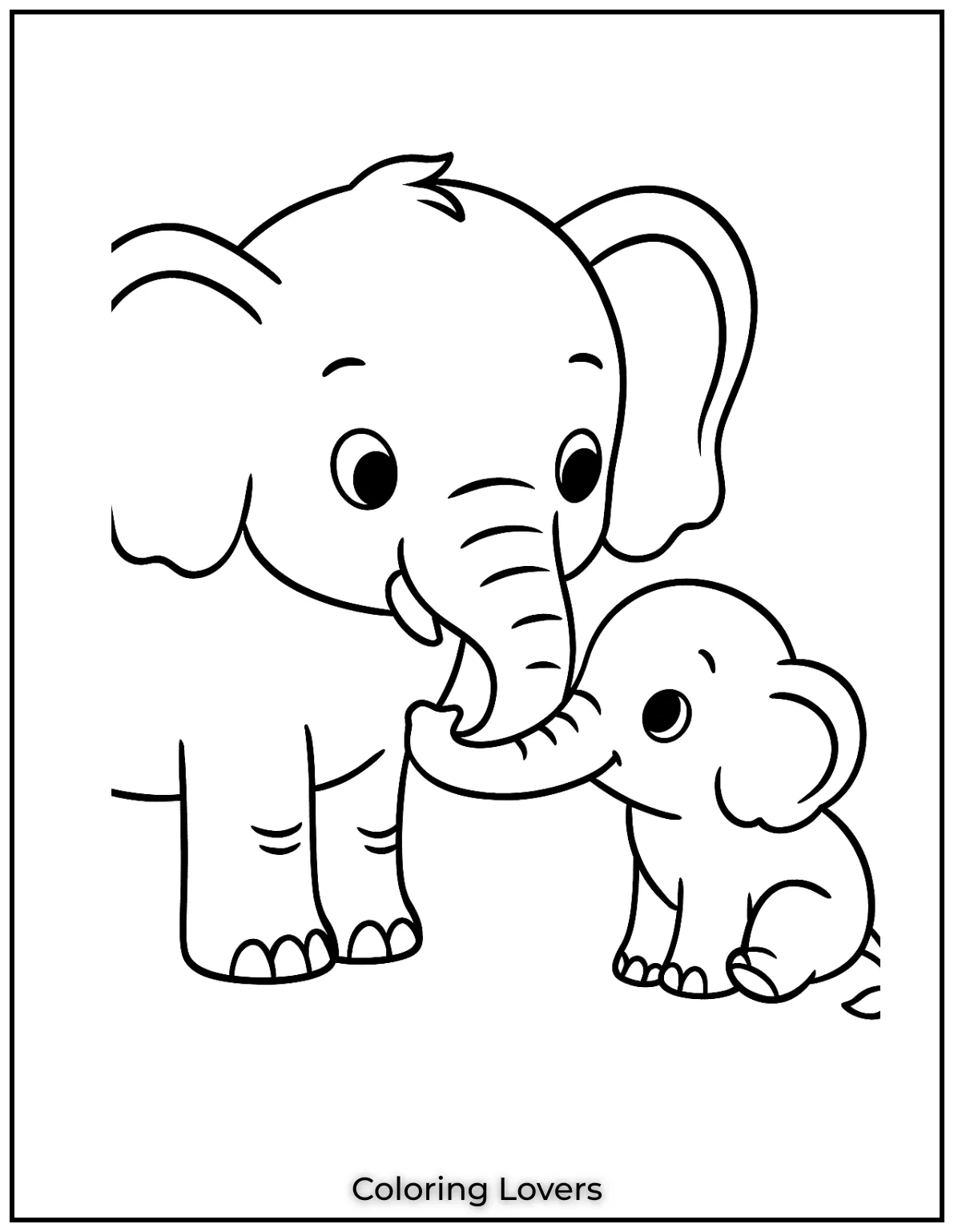 This lovely elephant is teaching its little one how to use its trunk.