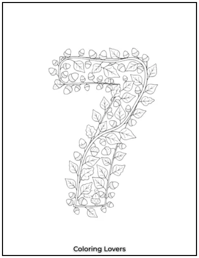 This number 7 looks like it’s growing out of a fairytale bush, full of leafy wonder and joy.