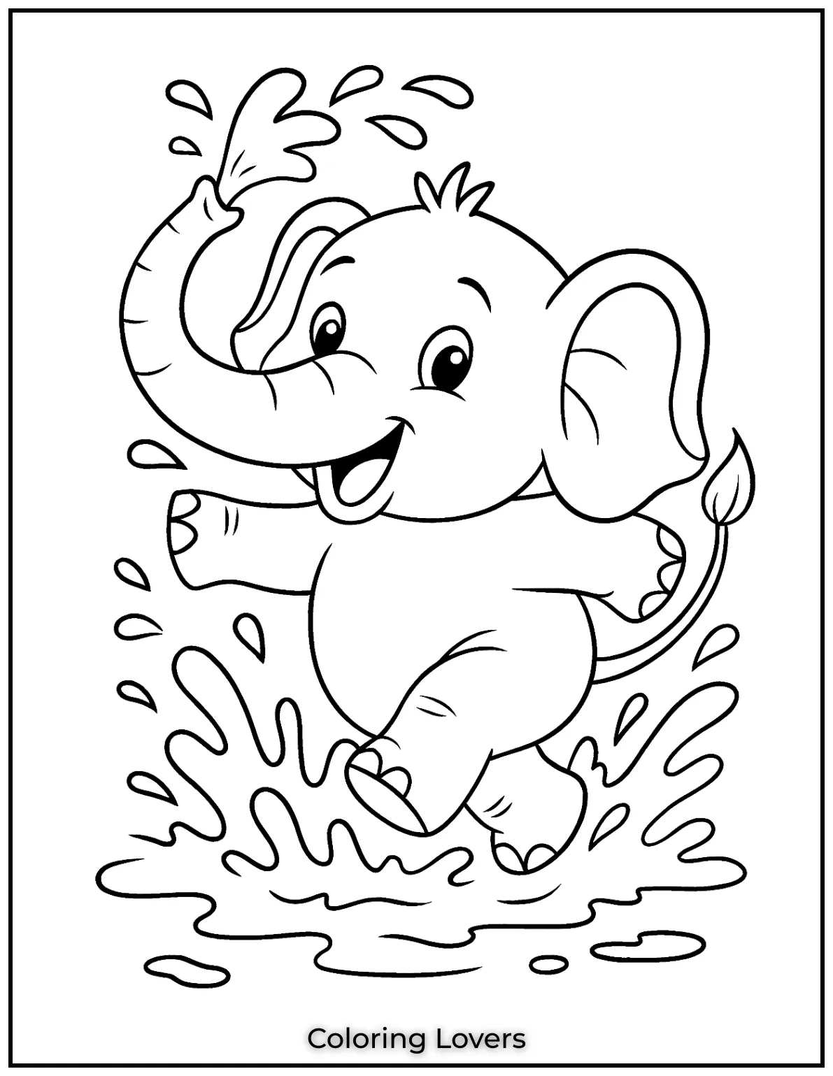 This playful elephant splashing in the water is full of energy.
