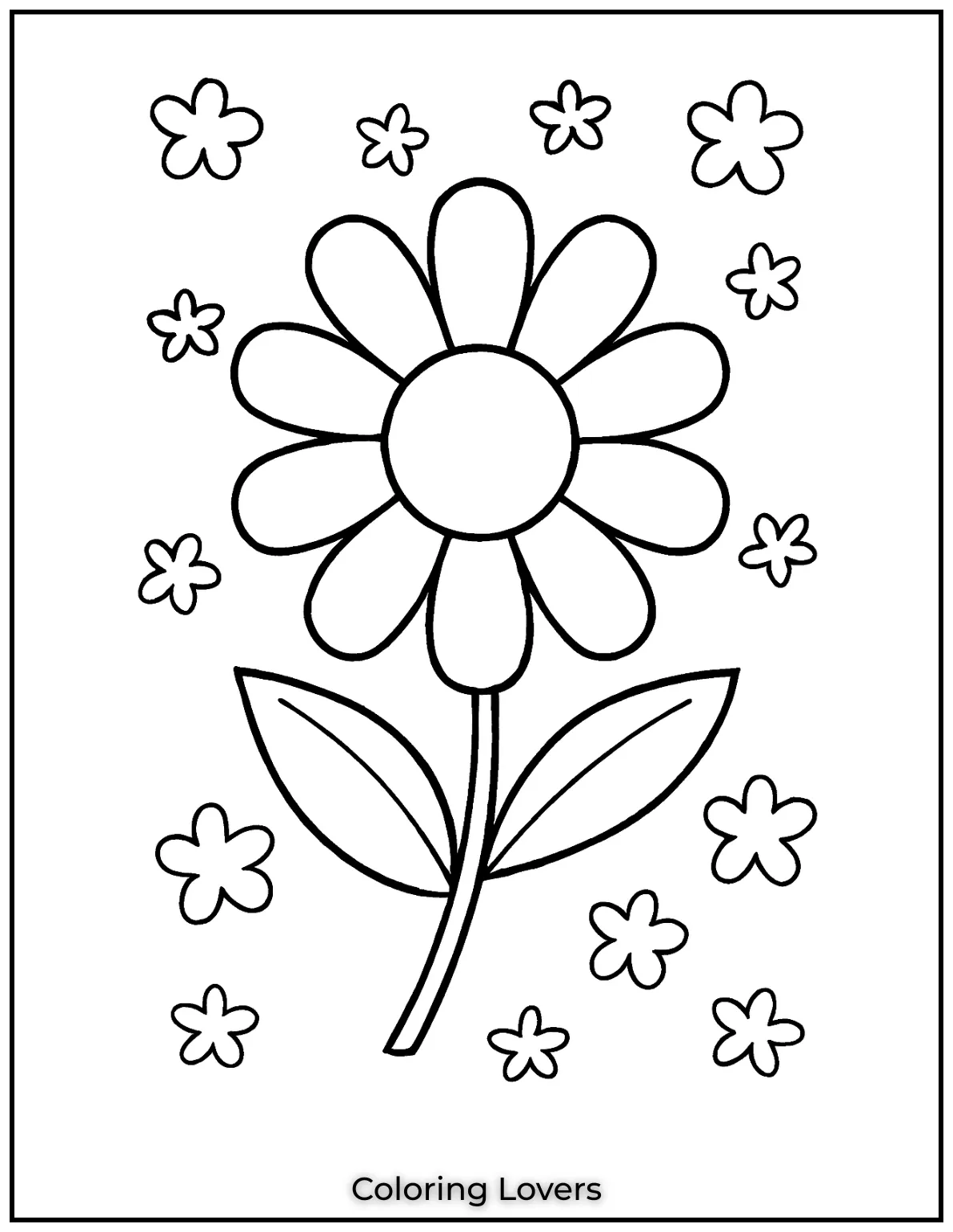 This simple daisy design is perfect for young artists to explore their creativity with colors.
