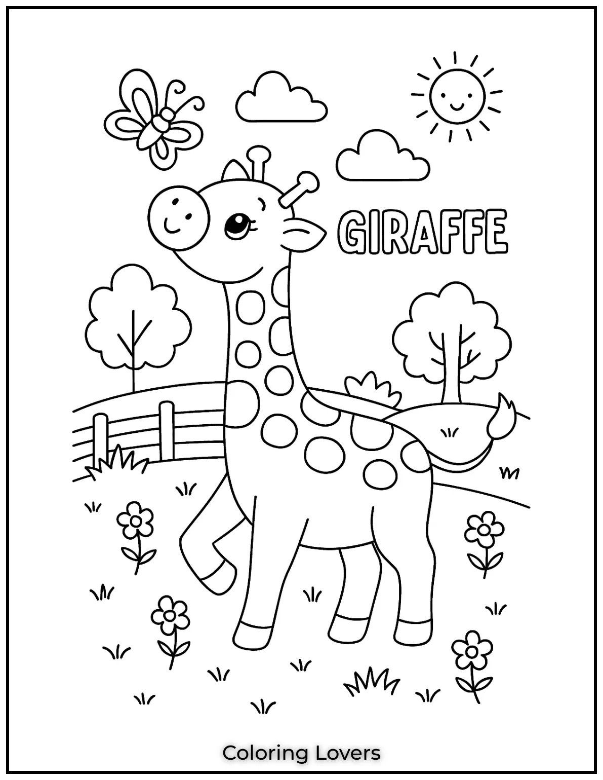 This sweet little giraffe is fascinated by a butterfly flying overhead.