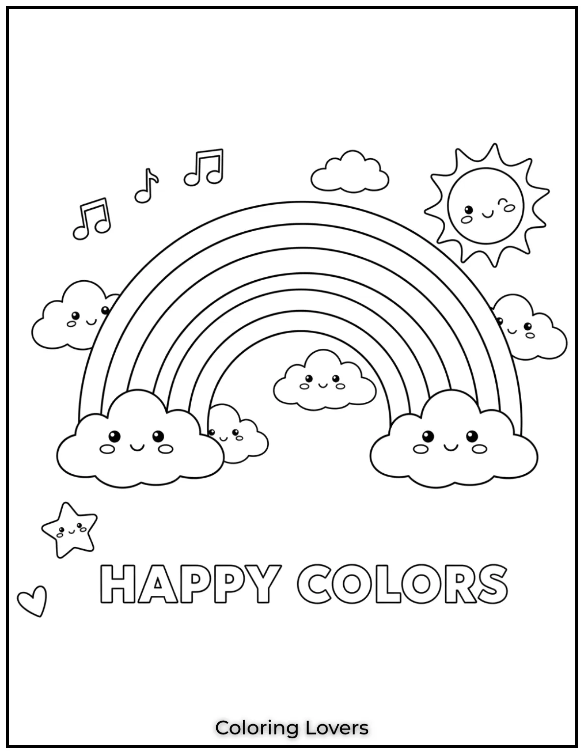Preschool Coloring Pages – Fun & Easy Printables for All 65 A beautiful rainbow waiting for bright and happy colors.
