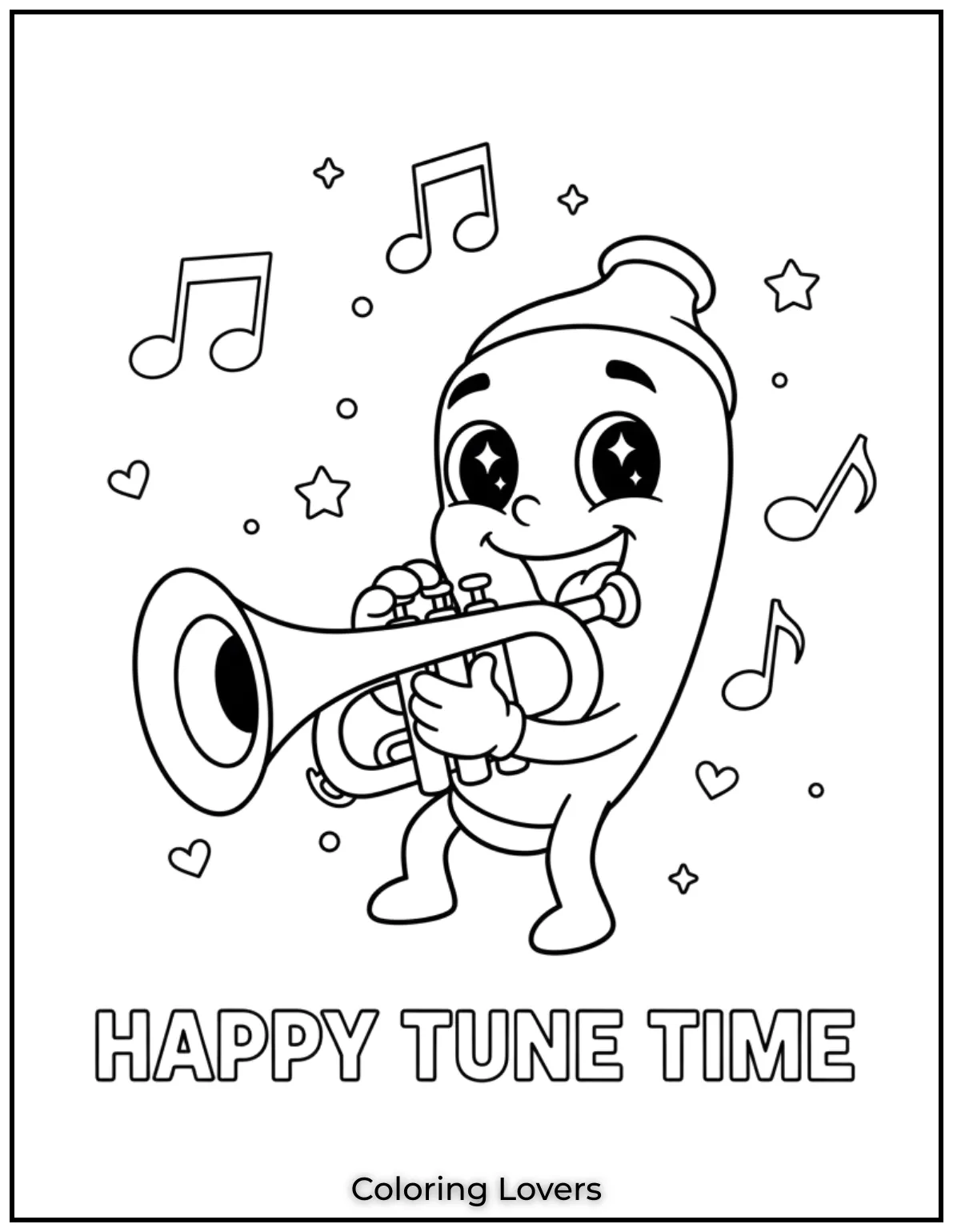 Preschool Coloring Pages – Fun & Easy Printables for All 76 A bold and shiny trumpet, ready to play a happy tune.