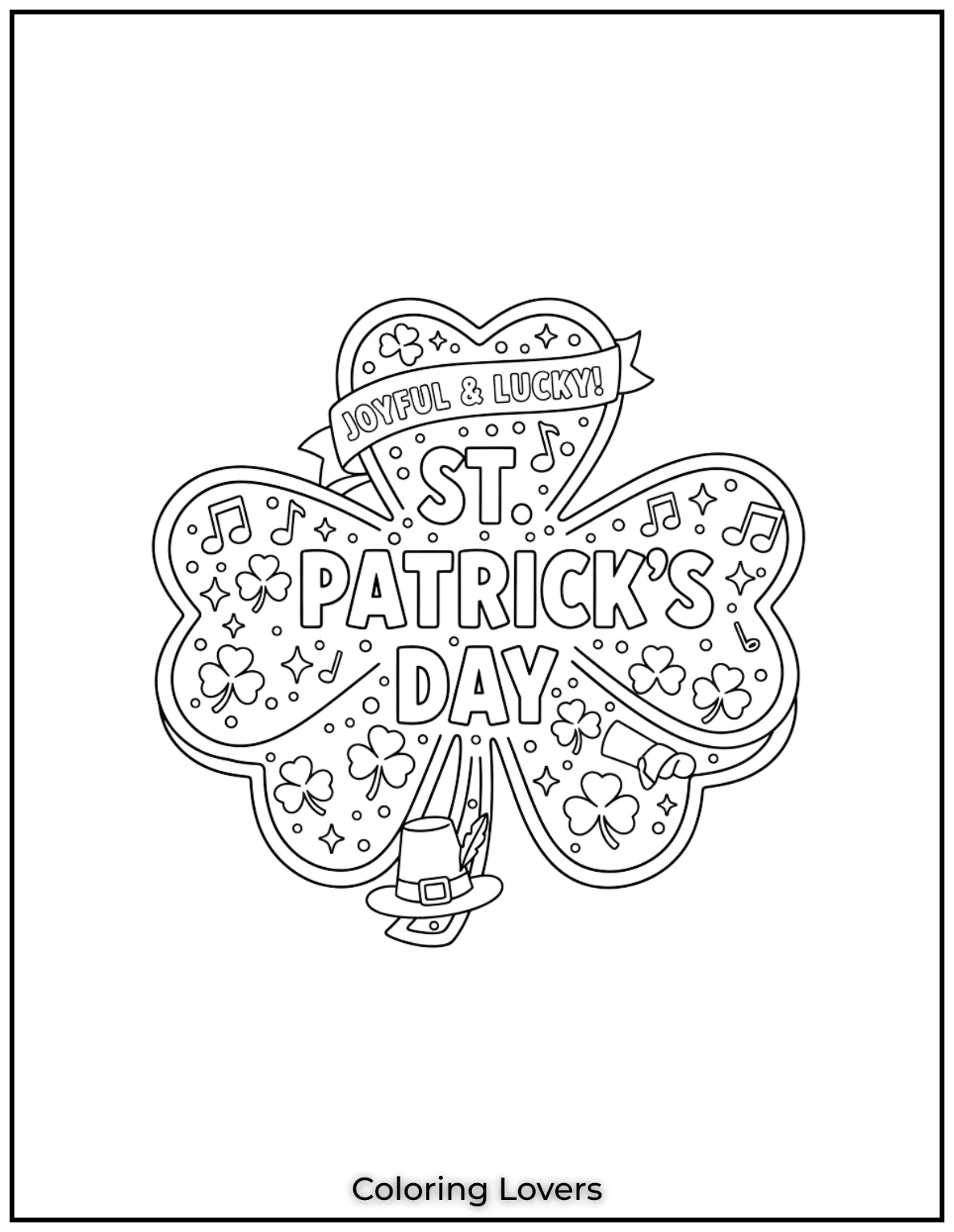 Download St Patrick's Day Coloring Pages 16 A bold shamrock spreads St. Patrick’s Day joy