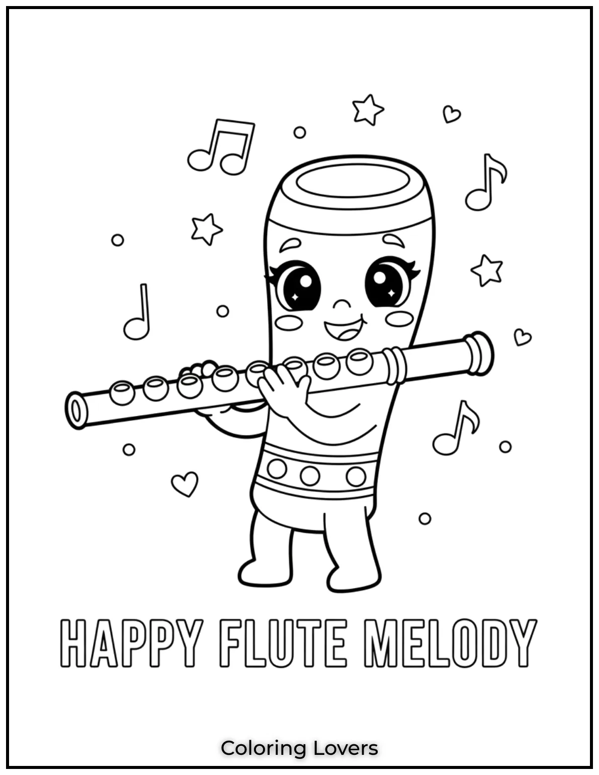 Preschool Coloring Pages – Fun & Easy Printables for All 77 A delicate flute with shiny keys, ready to play a beautiful tune.