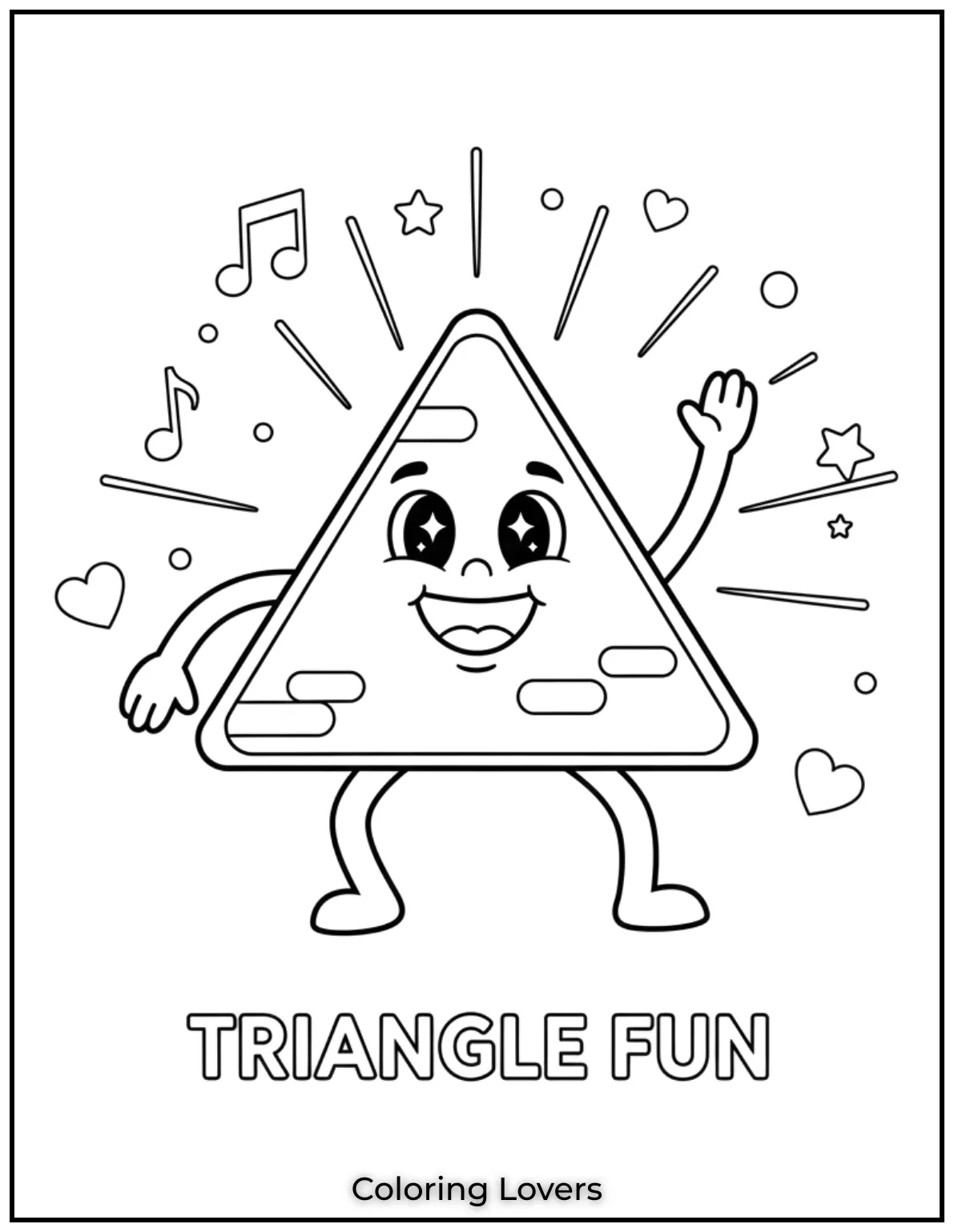 Preschool Coloring Pages – Fun & Easy Printables for All 72 A happy little triangle, perfect for early learners.
