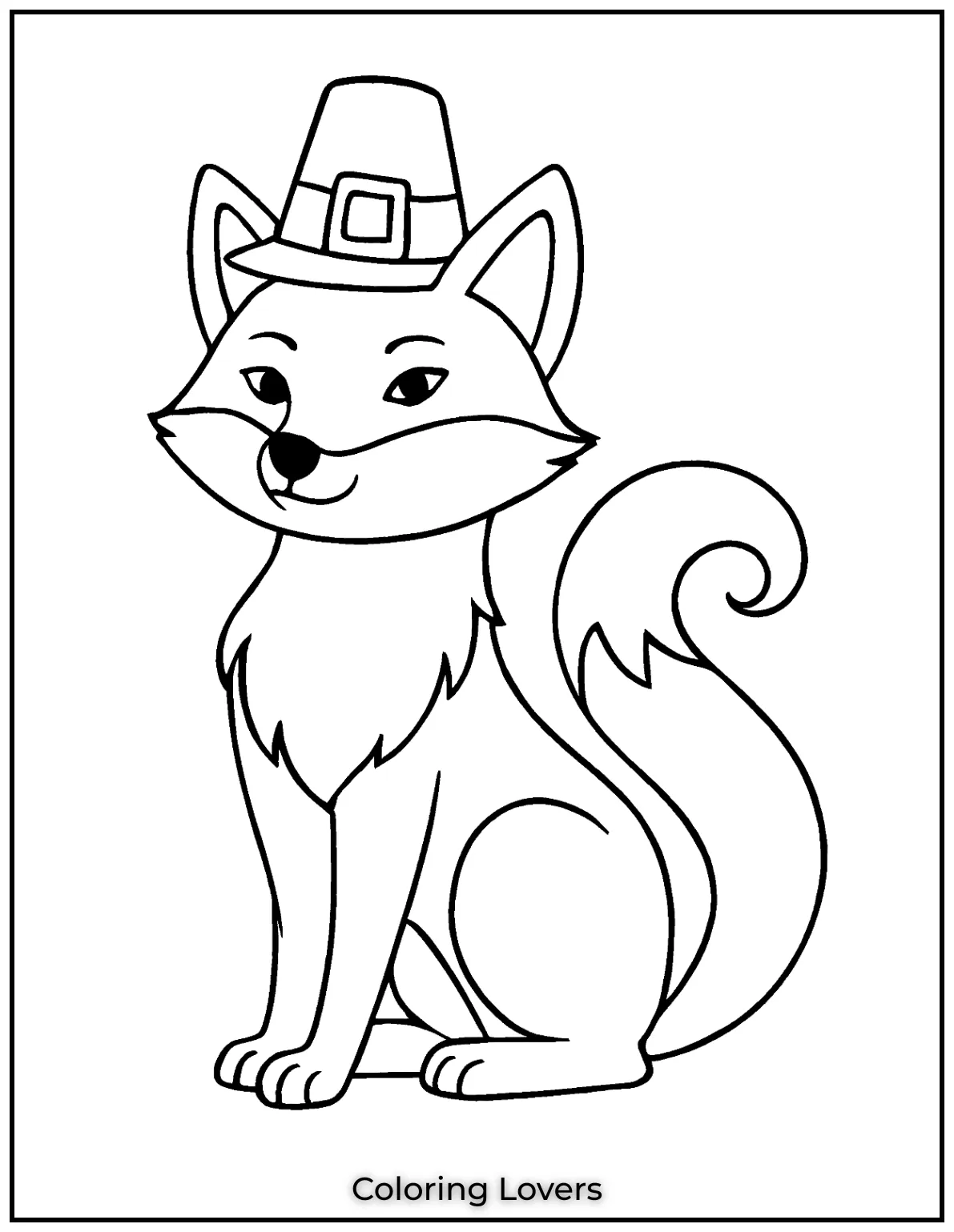 Powerful Fox Coloring Pages That Are Hidden 9 A majestic fox with a swirling tail sits regally, exuding grace and confidence.