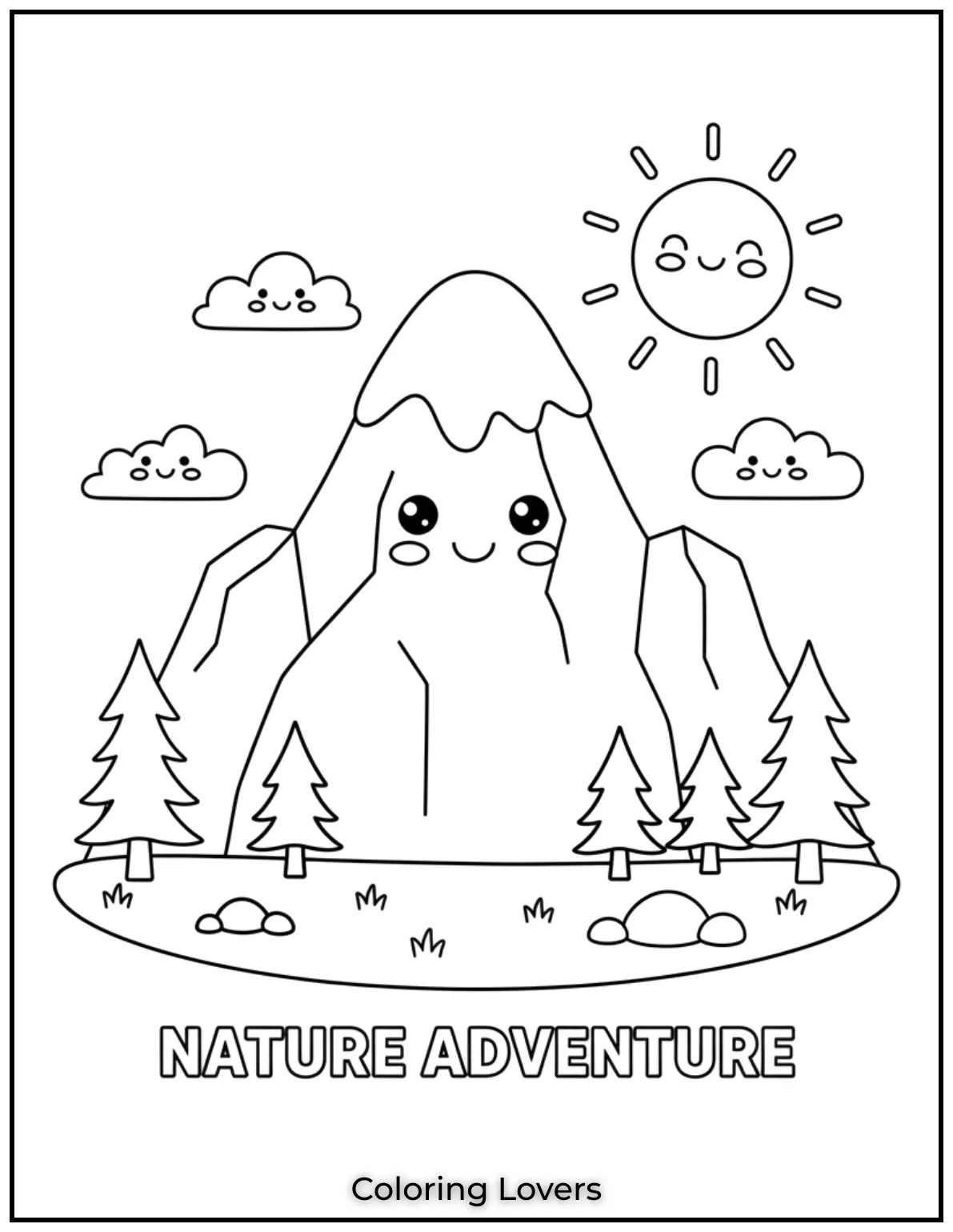 Preschool Coloring Pages – Fun & Easy Printables for All 64 A mighty mountain with a snowy peak!