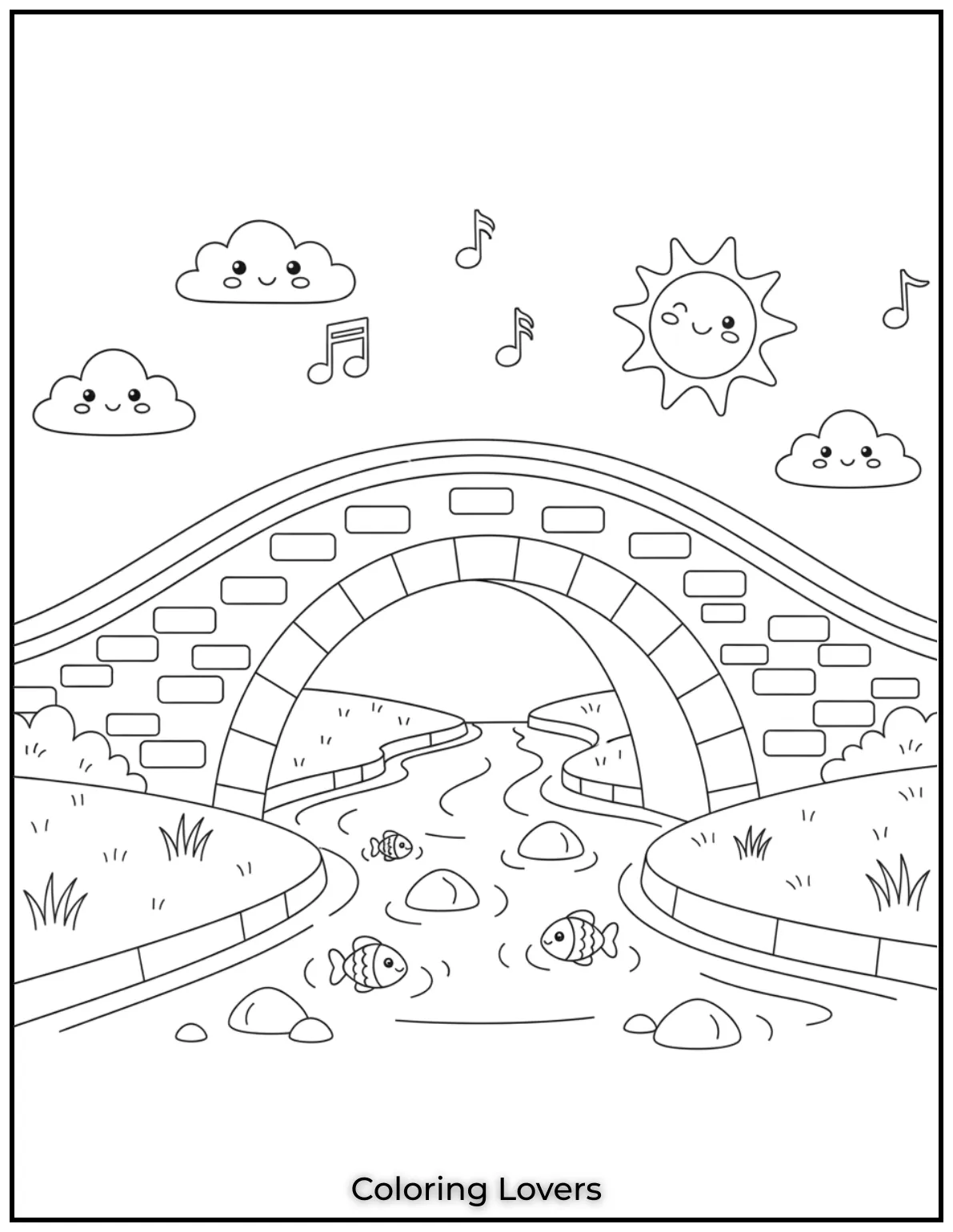 Preschool Coloring Pages – Fun & Easy Printables for All 67 A strong and simple bridge stretching across.