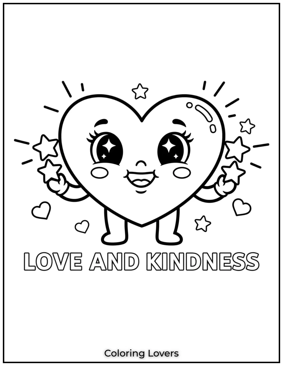 Preschool Coloring Pages – Fun & Easy Printables for All 68 A sweet and cheerful heart with sparkly eyes.