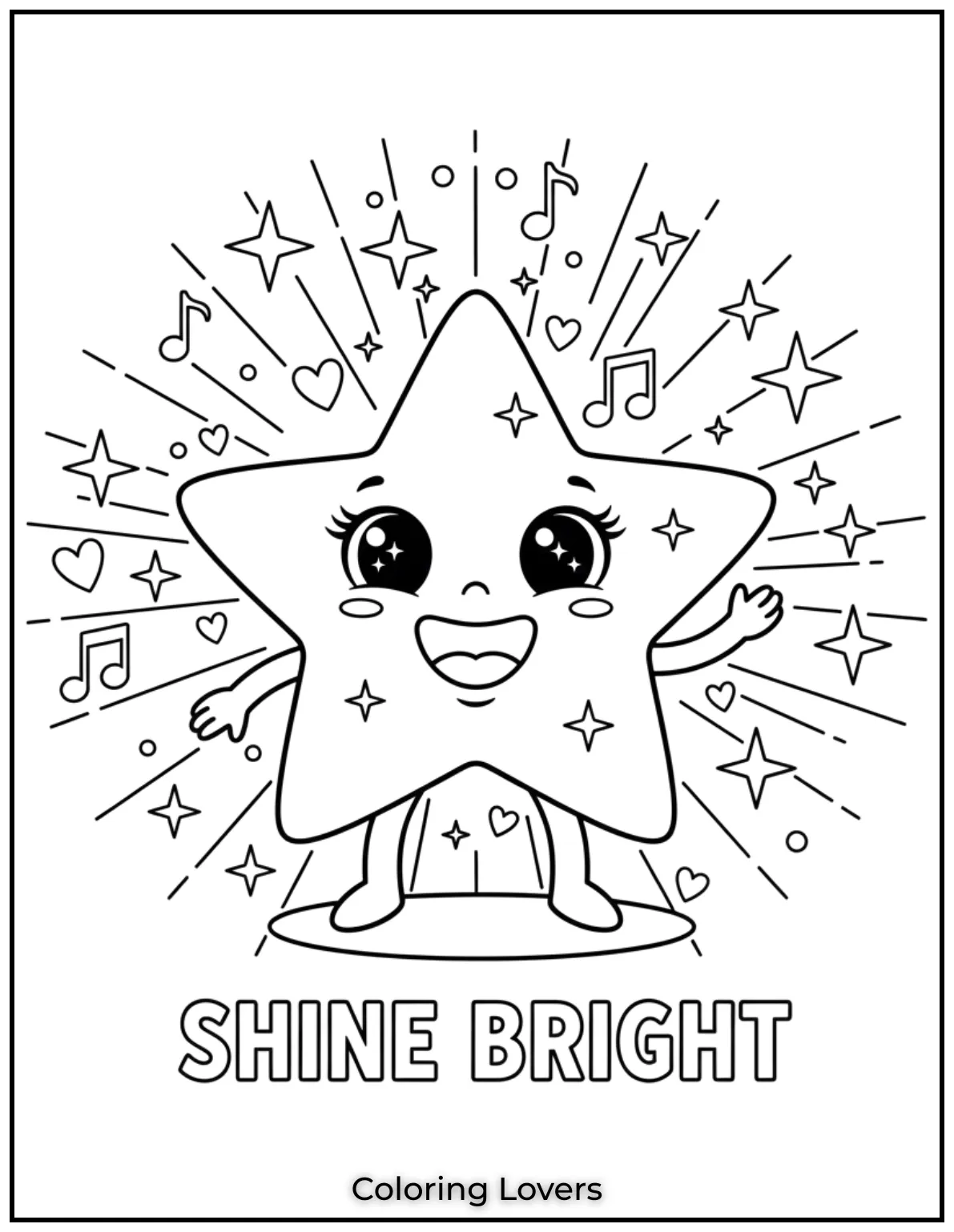 Preschool Coloring Pages – Fun & Easy Printables for All 70 A twinkling star with a bright smile! Kids will love making it shine with their favorite colors.