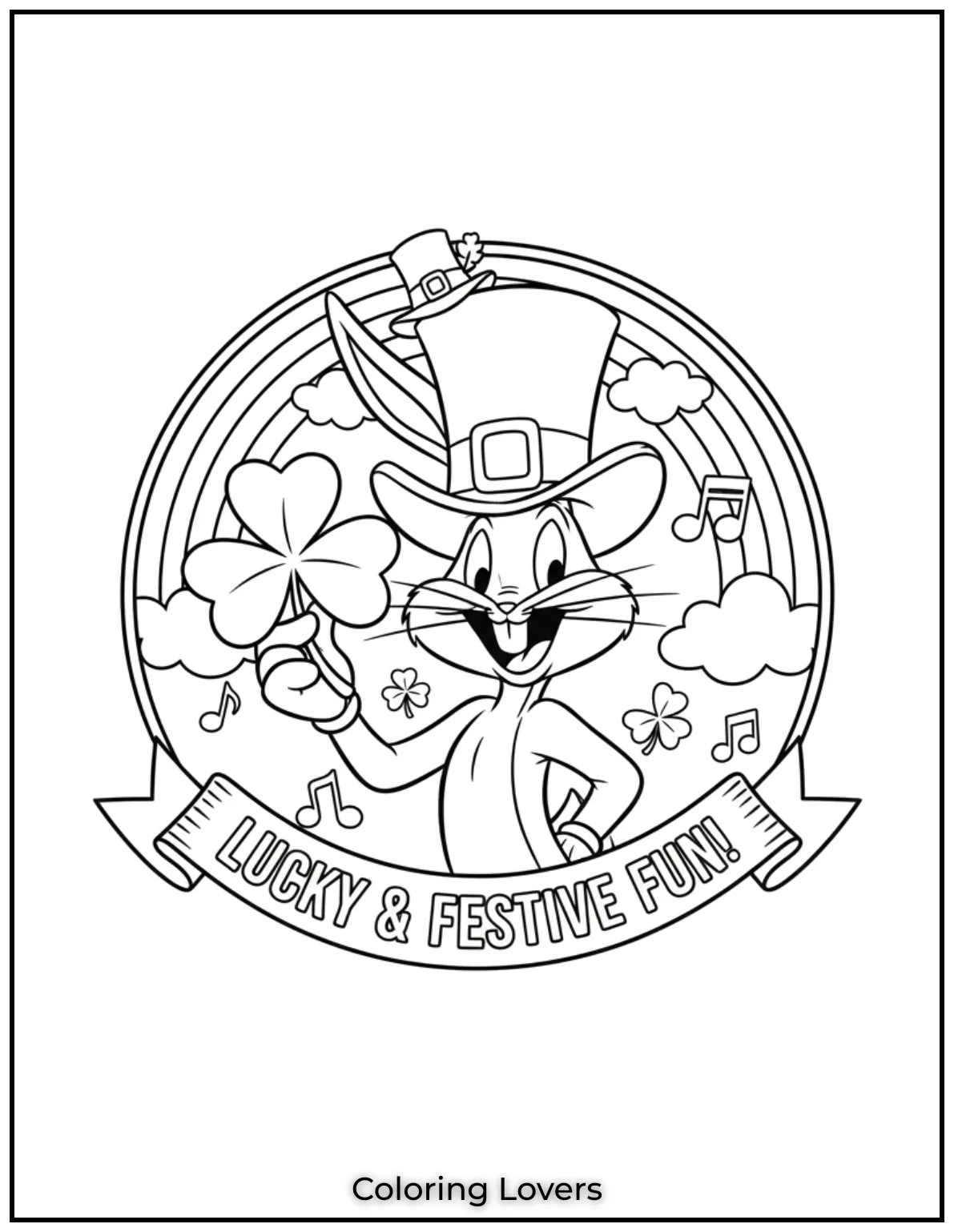 Download St Patrick's Day Coloring Pages 25 Bugs Bunny is all dressed up for St. Patrick’s Day