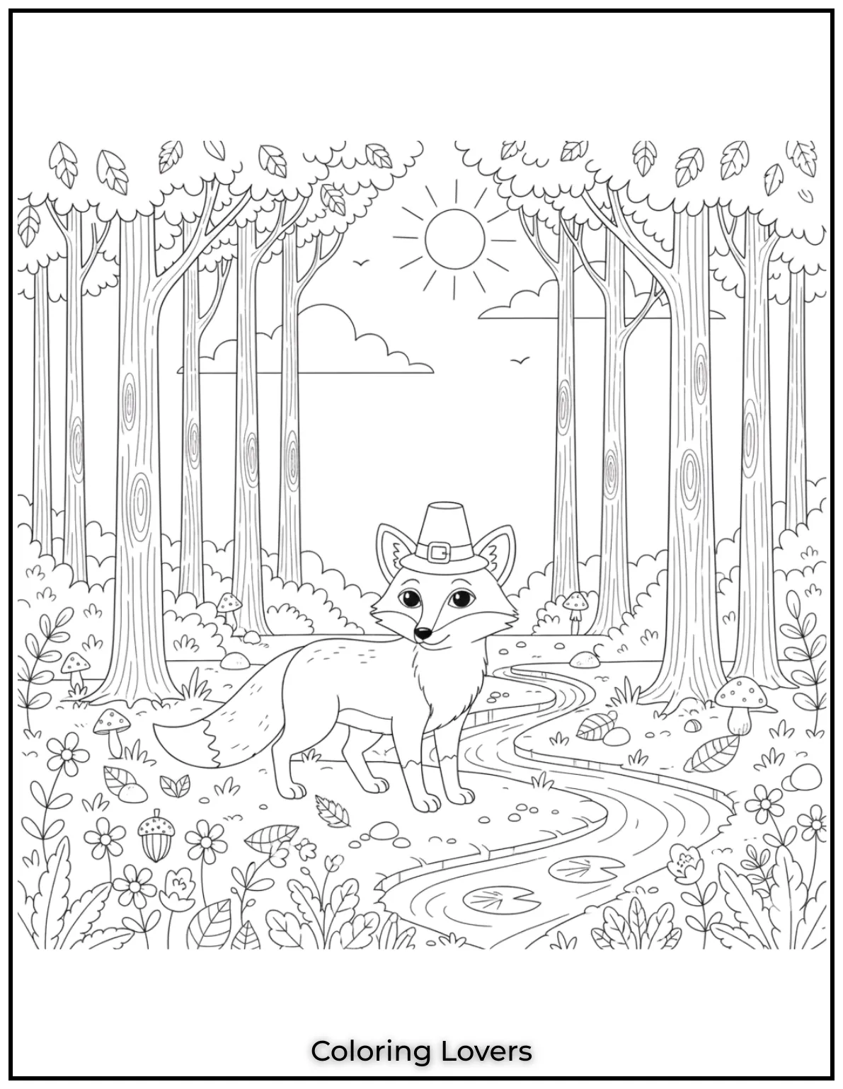 Powerful Fox Coloring Pages That Are Hidden 30 Clever fox exploring the calm forest scenery.