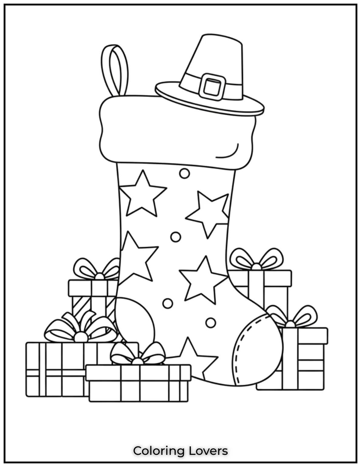 Decorated with bold star designs this stocking is a fun way to bring brightness and creativity to the season