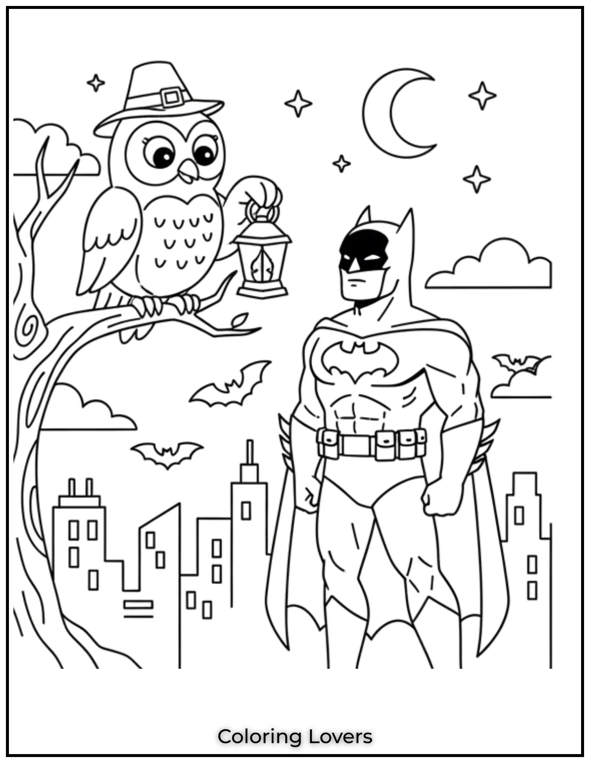 Superior Owl Coloring Pages for Kids who love Coloring! 39 Drawing Batman with this wise owl was such a cool combination Its a thrilling coloring page for superhero fans