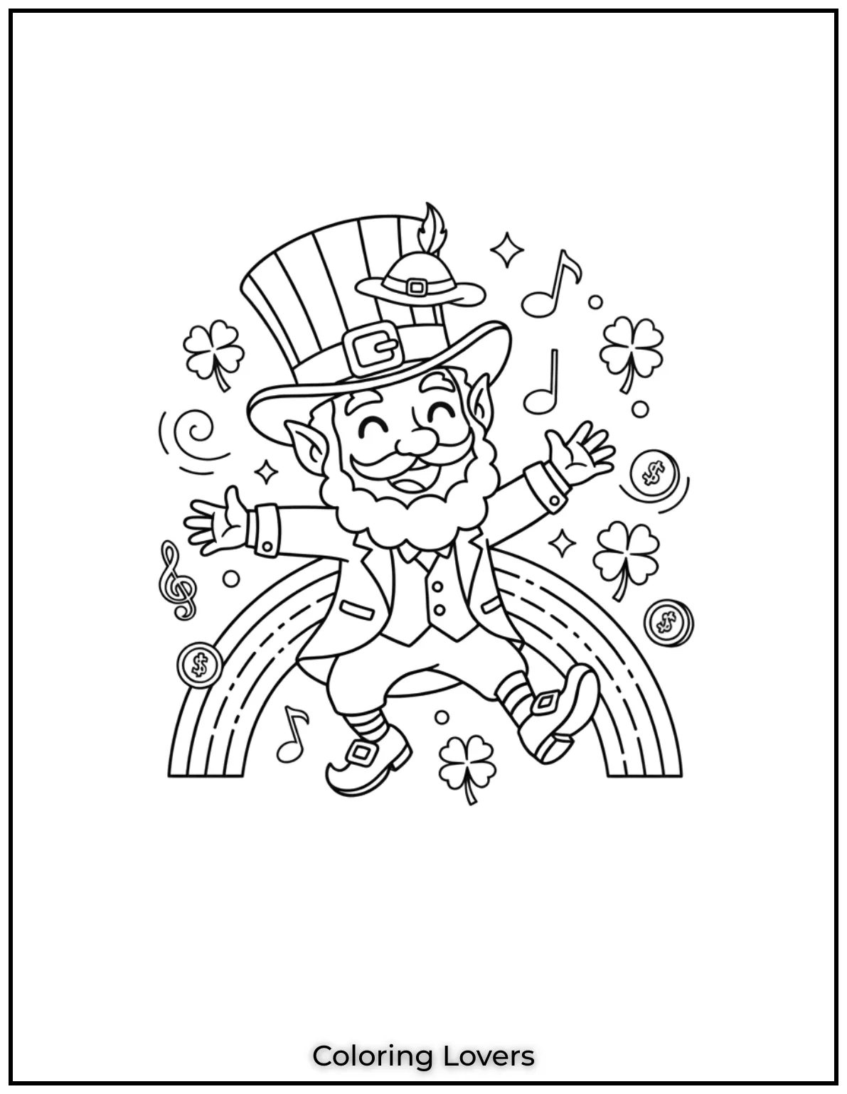 Download St Patrick's Day Coloring Pages 5 Even the tiniest leprechauns love gold and shamrocks