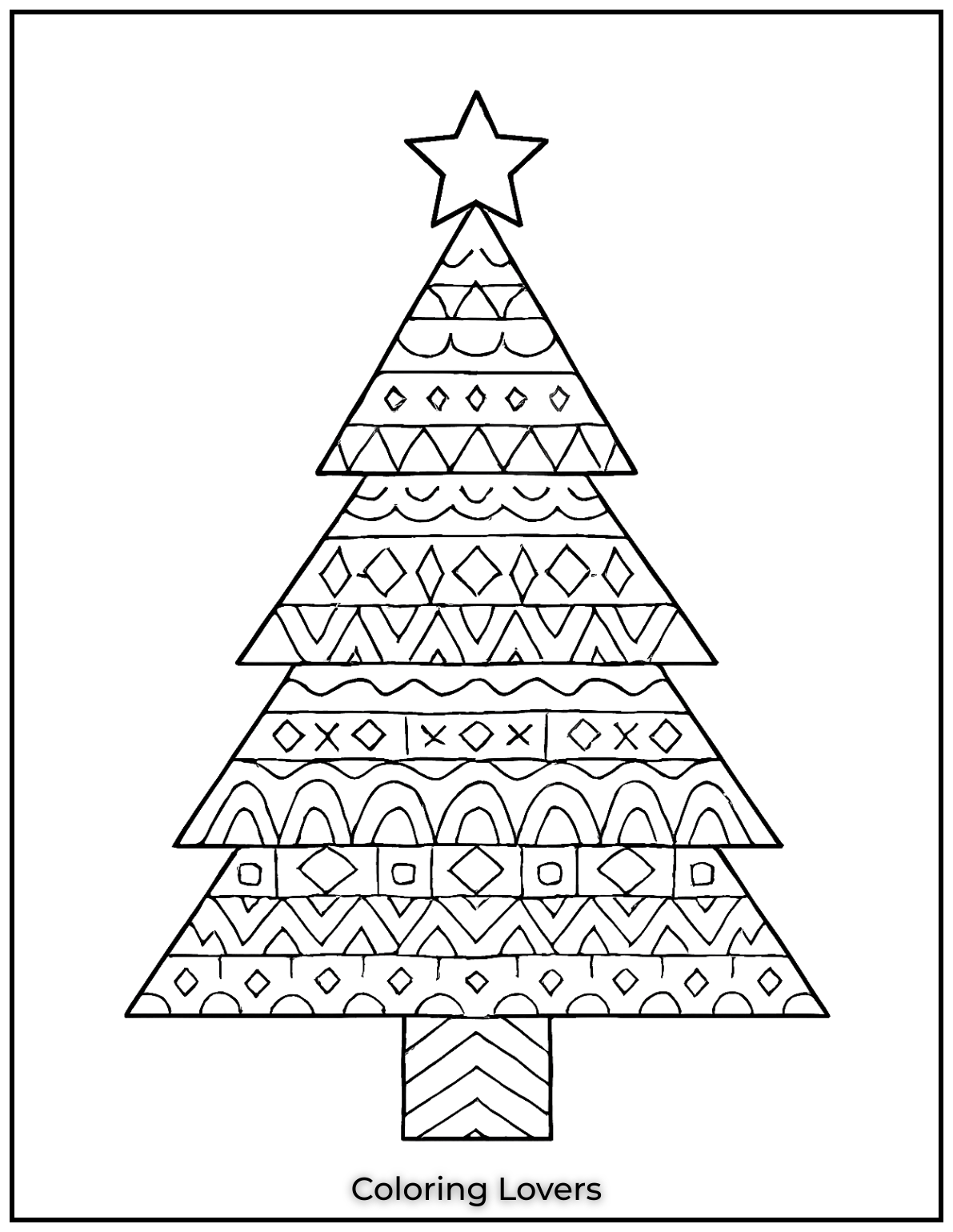 Free Printable Christmas Tree Coloring Pages 58 For those who love details, this Christmas tree coloring page is perfect.