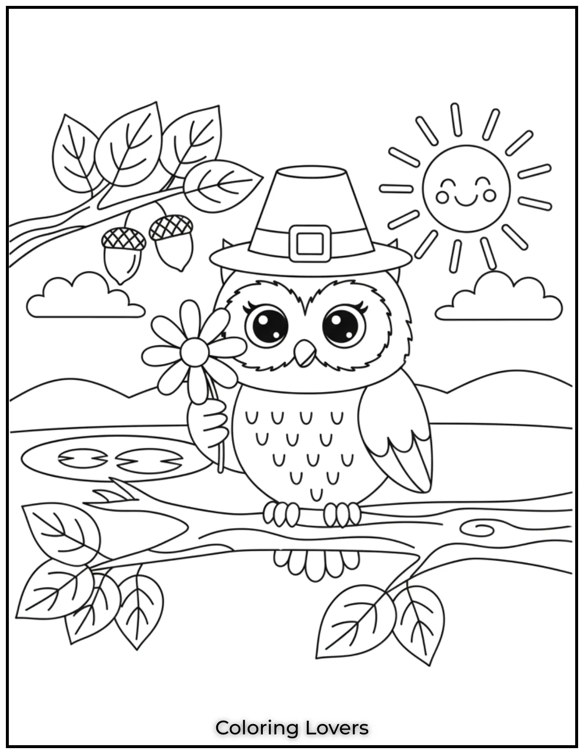 Superior Owl Coloring Pages for Kids who love Coloring! 6 I loved adding all these tiny details to this owl on a branch. Its such a fun challenge to bring this woodland friend to life with colors