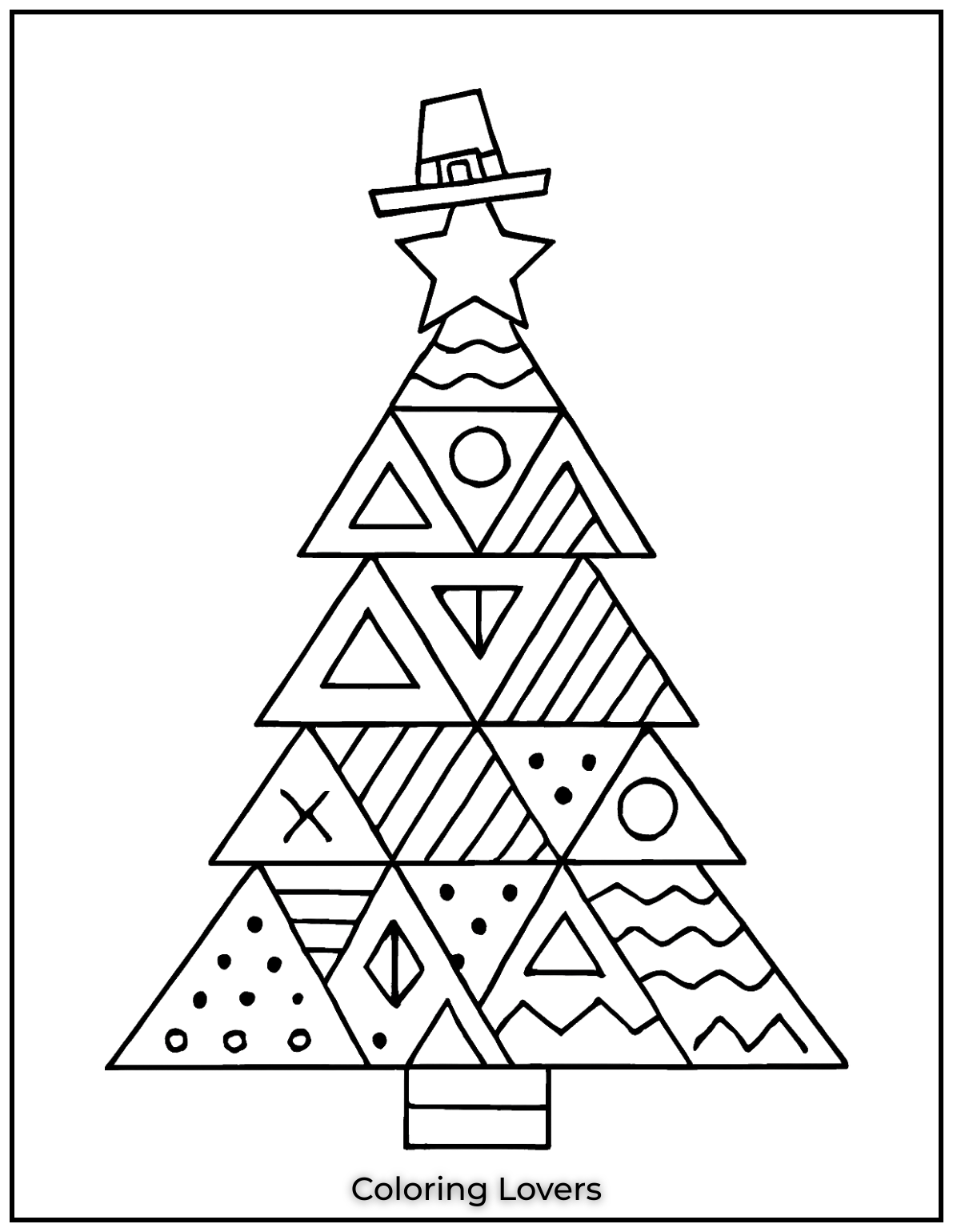 Free Printable Christmas Tree Coloring Pages 59 I used lots of triangles and abstract patterns to give this Christmas tree a unique twist.