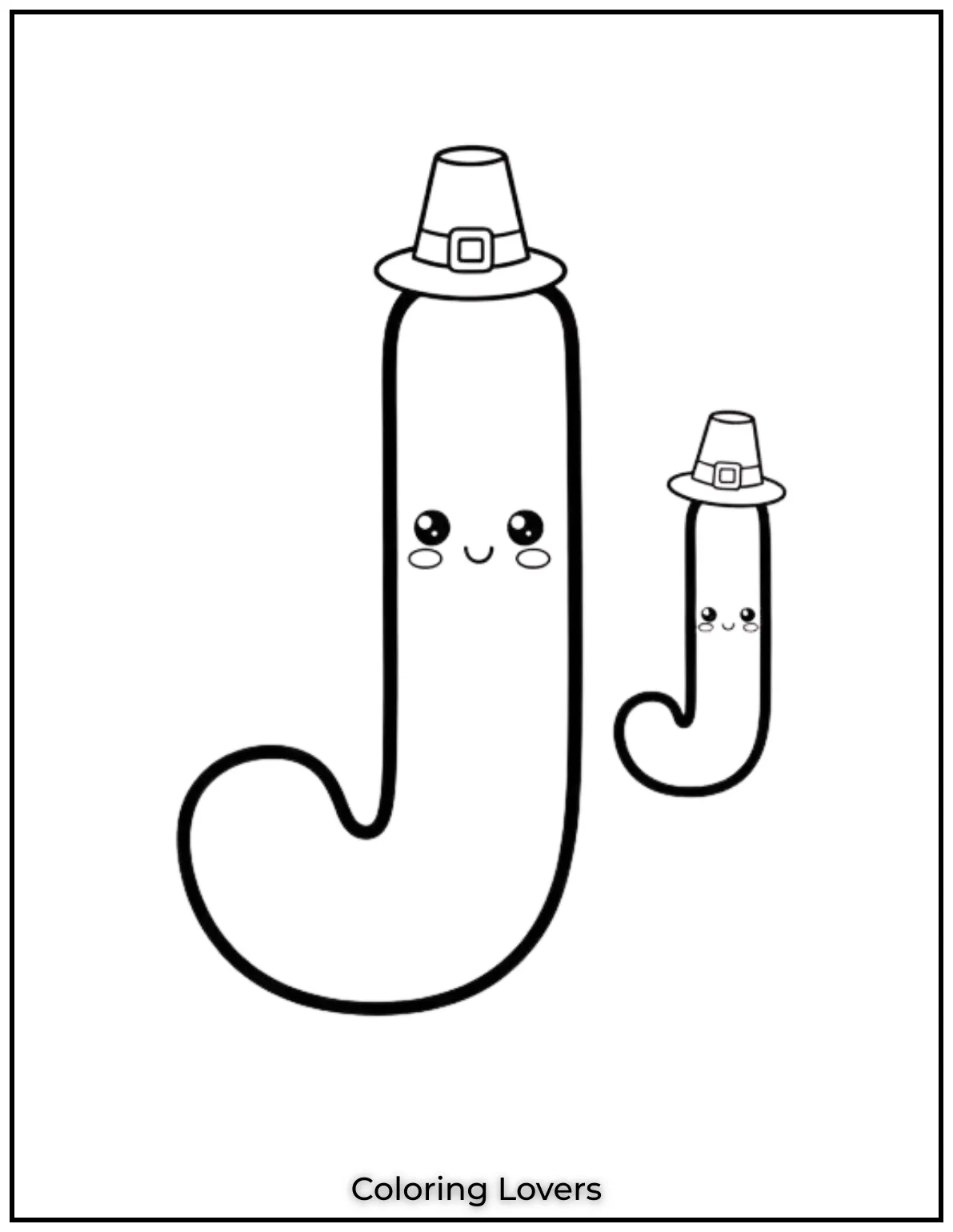 Letter “J” uppercase and lowercase coloring page.
