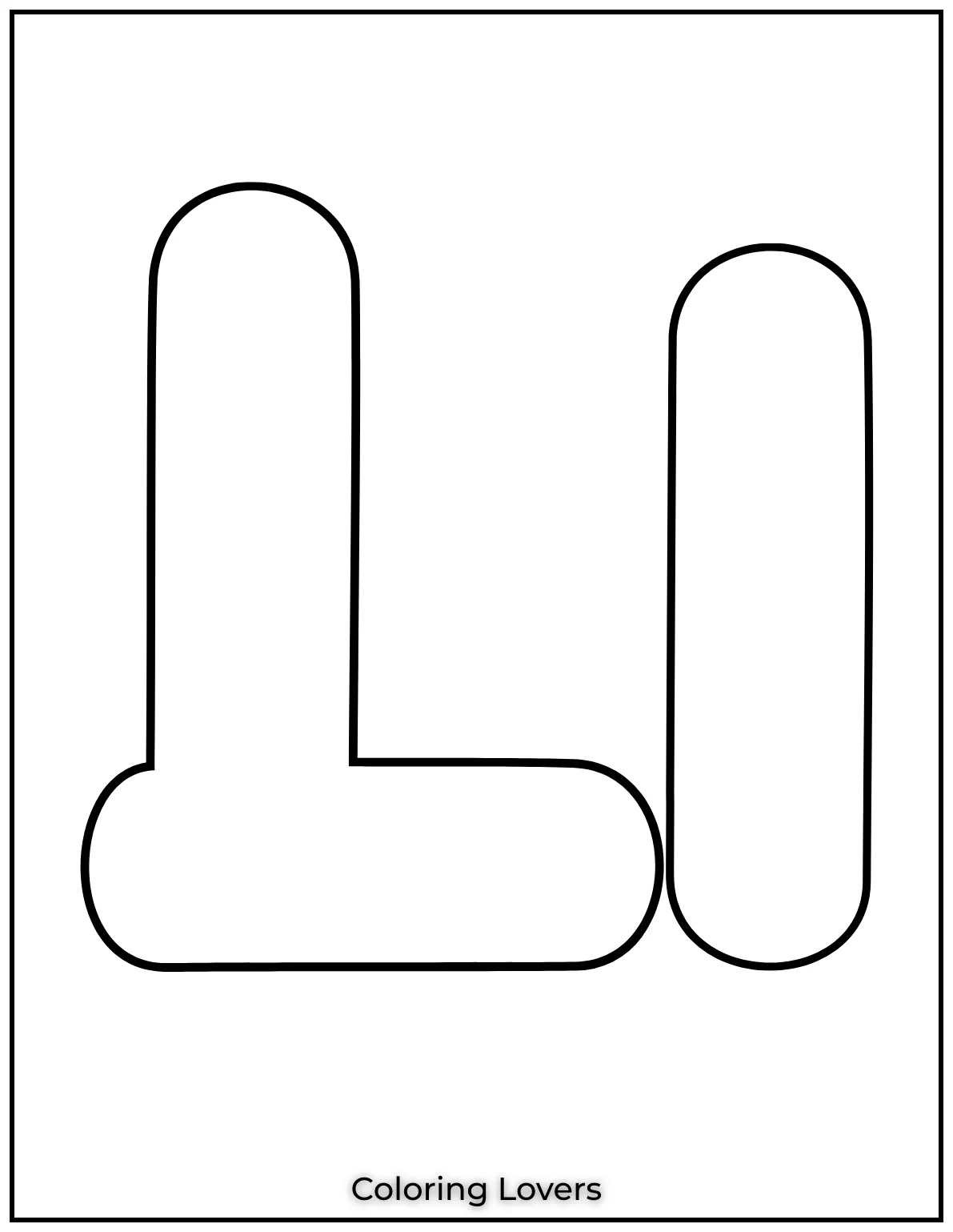 Letter “L” uppercase and lowercase coloring page.
