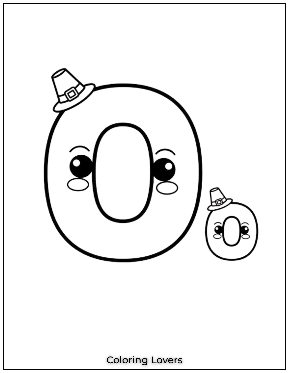 Letter “O” uppercase and lowercase coloring page.
