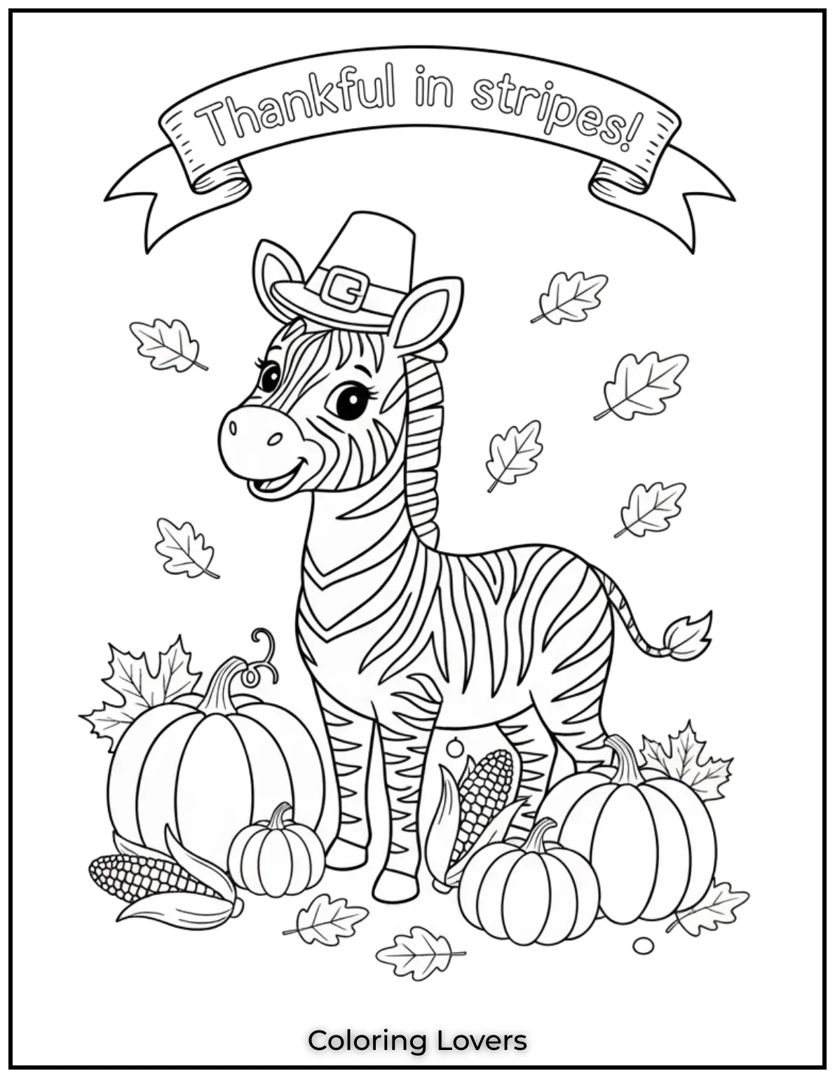 Thankful in stripes I wanted this zebra to stand out with its beautiful stripes and of course the pumpkin and leaves add a nice Thanksgiving touch