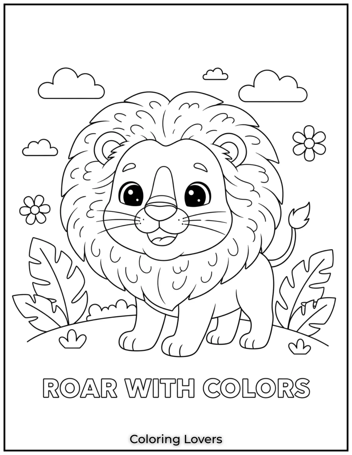 Preschool Coloring Pages – Fun & Easy Printables for All 5 The fluffy mane and happy face make this lion a perfect preschool coloring activity.