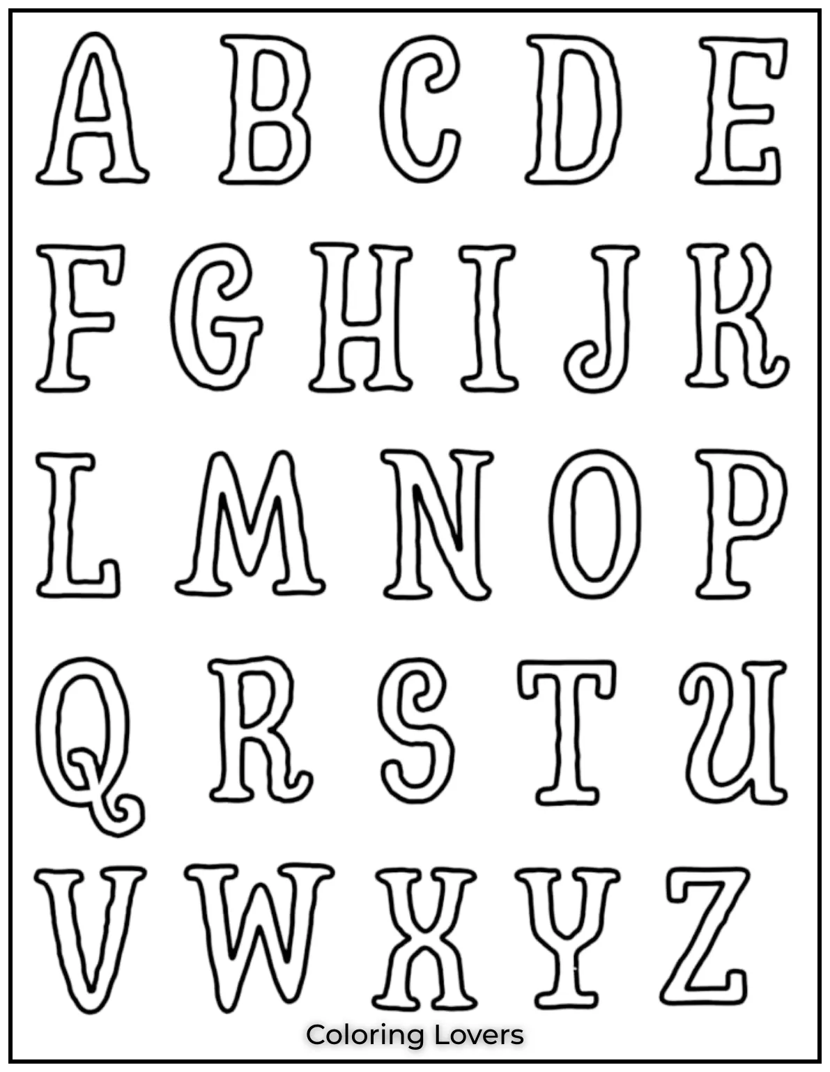 These uppercase letters have a playful, wavy style that kids will enjoy coloring and tracing!