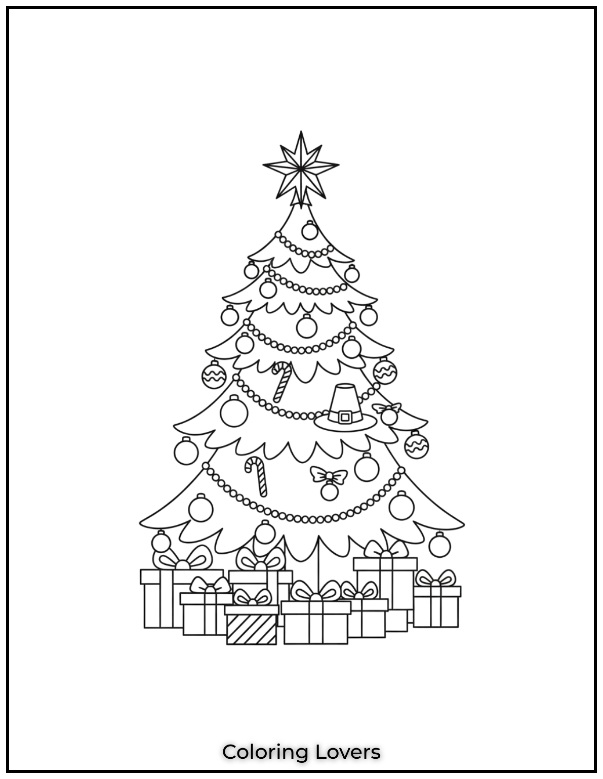 Free Printable Christmas Tree Coloring Pages 17 This Christmas tree coloring page is perfect for getting into the holiday spirit.