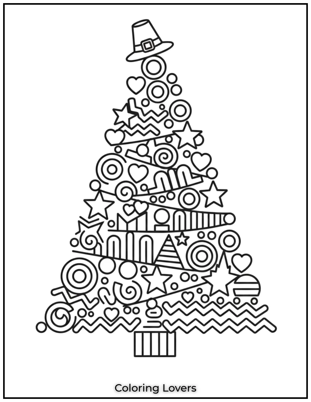Free Printable Christmas Tree Coloring Pages 54 This abstract Christmas tree is so fun and creative 1